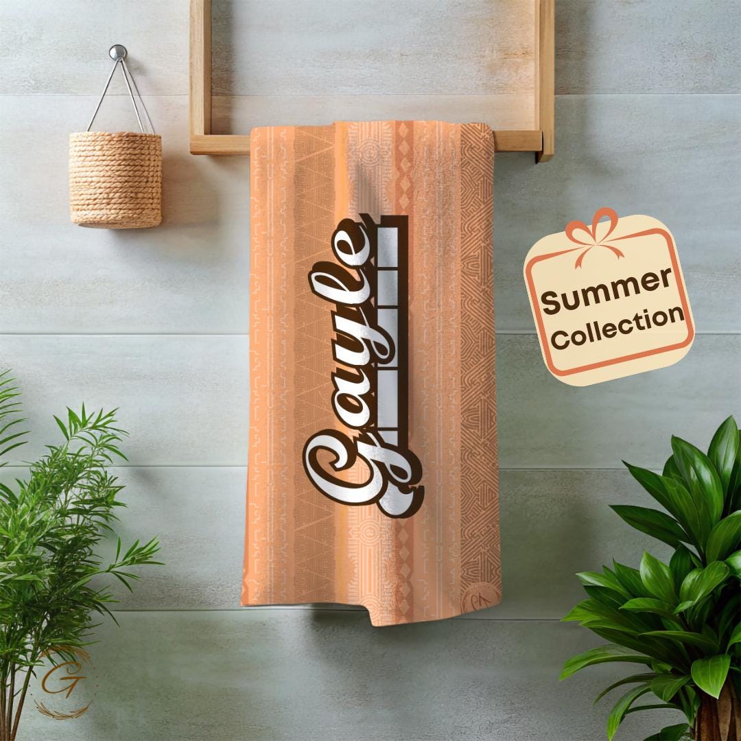 Aztec Design With Personalized Name Beach Towel