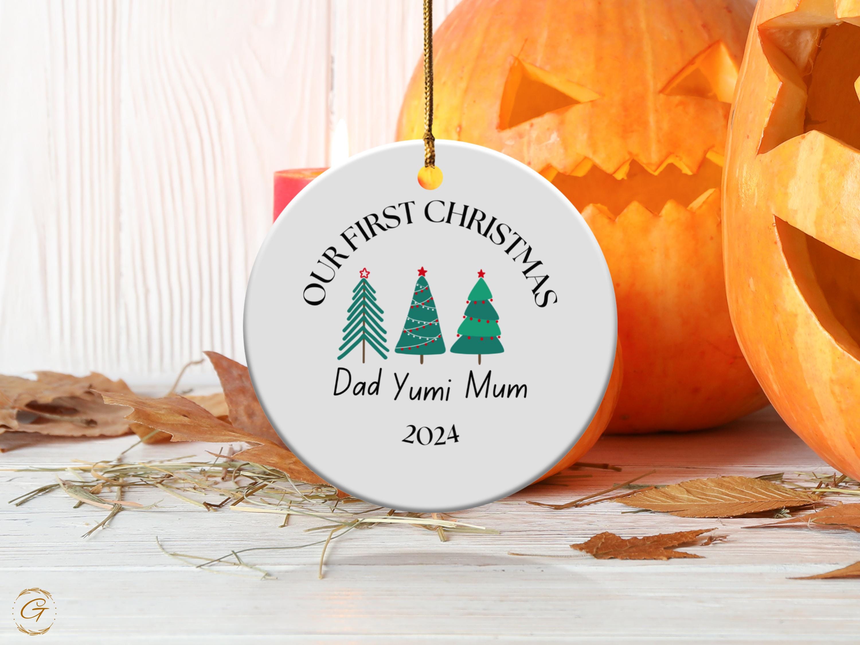 Custom Family First Christmas Ornament 2024, Personalized Family Holiday Decoration, Custom Christmas Tree, Keepsake Gifts New Home Ornament