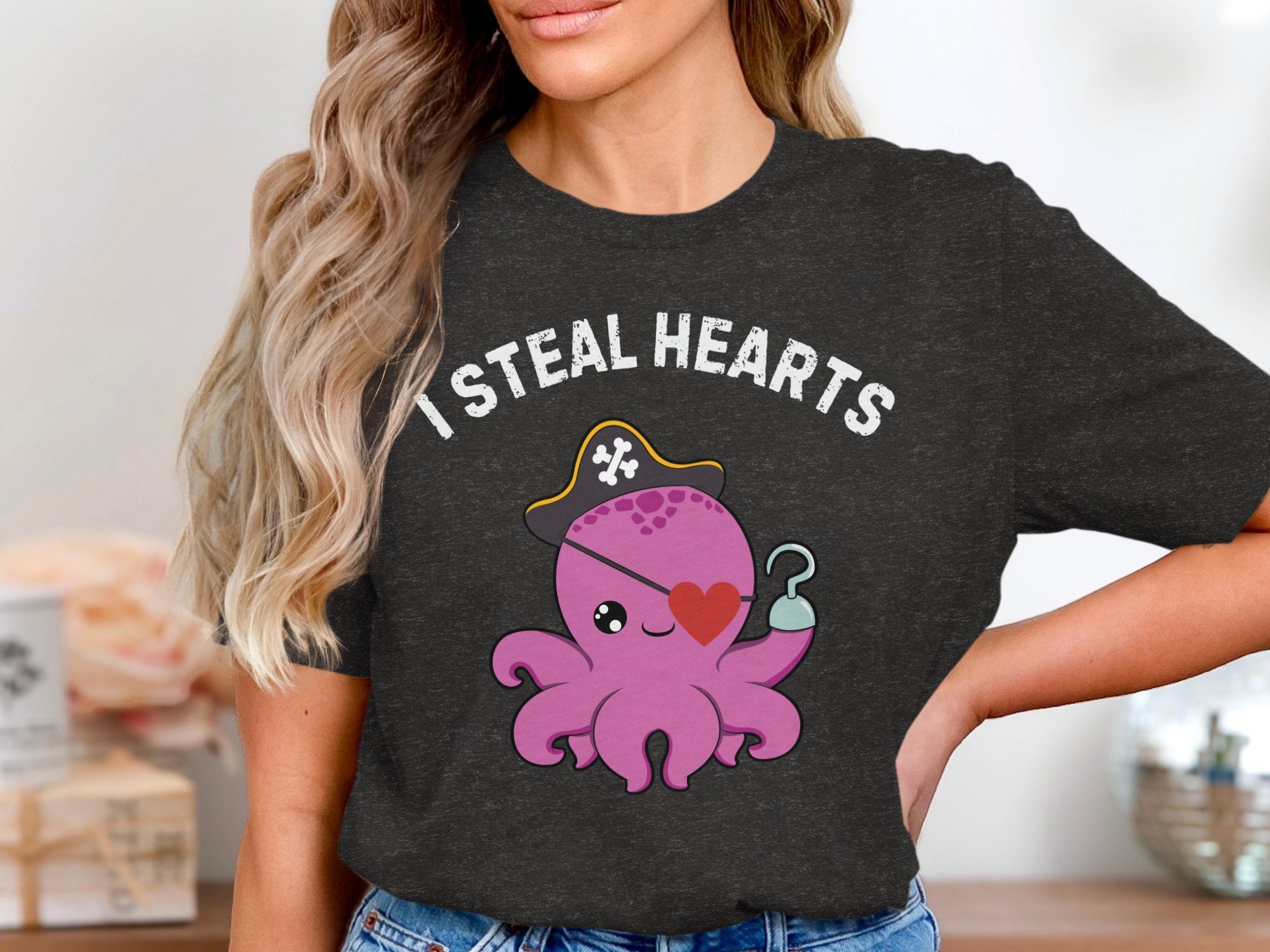 I Steal Hearts Pirate Octopus Graphic Tee product