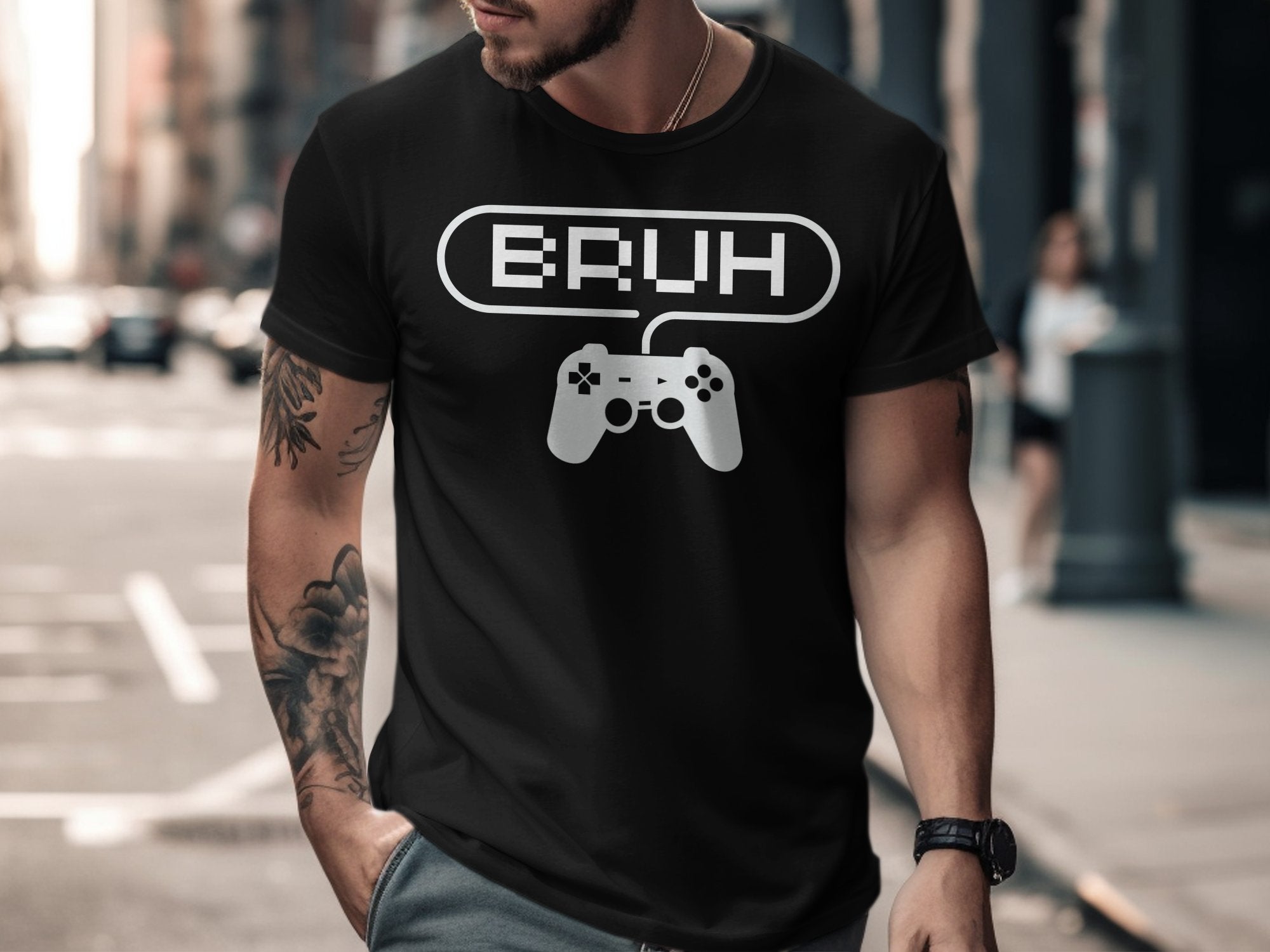 Stylish Gaming BRUH Graphic Tee Shirt product type