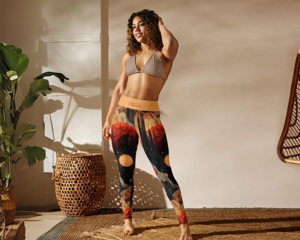 Quantum Nature AOP Yoga Leggings and Shorts, Stylish Women’s Activewear, Comfortable High-Stretch Perfect for Yoga Fitness and Everyday Wear