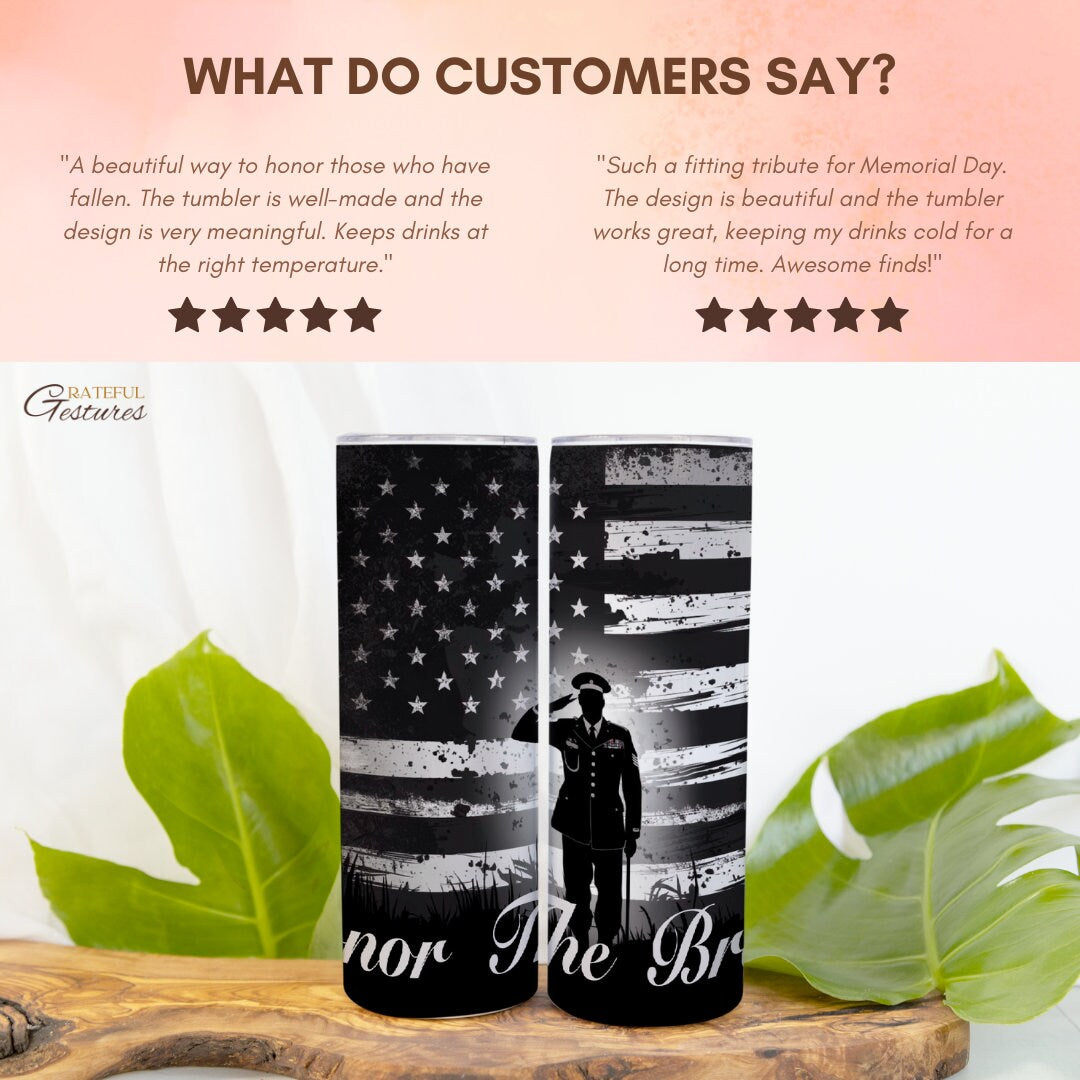 Honor the Brave Skinny Tumbler