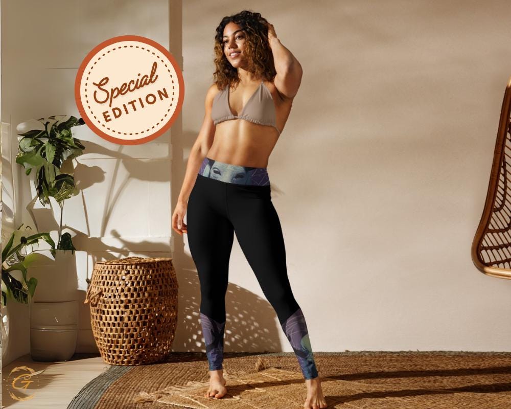 Mystical Forest AOP Yoga Leggings and Short | Deer and Moon AOP Activewear | High-Waisted Comfortable Workout Yoga Pants and Short for Women
