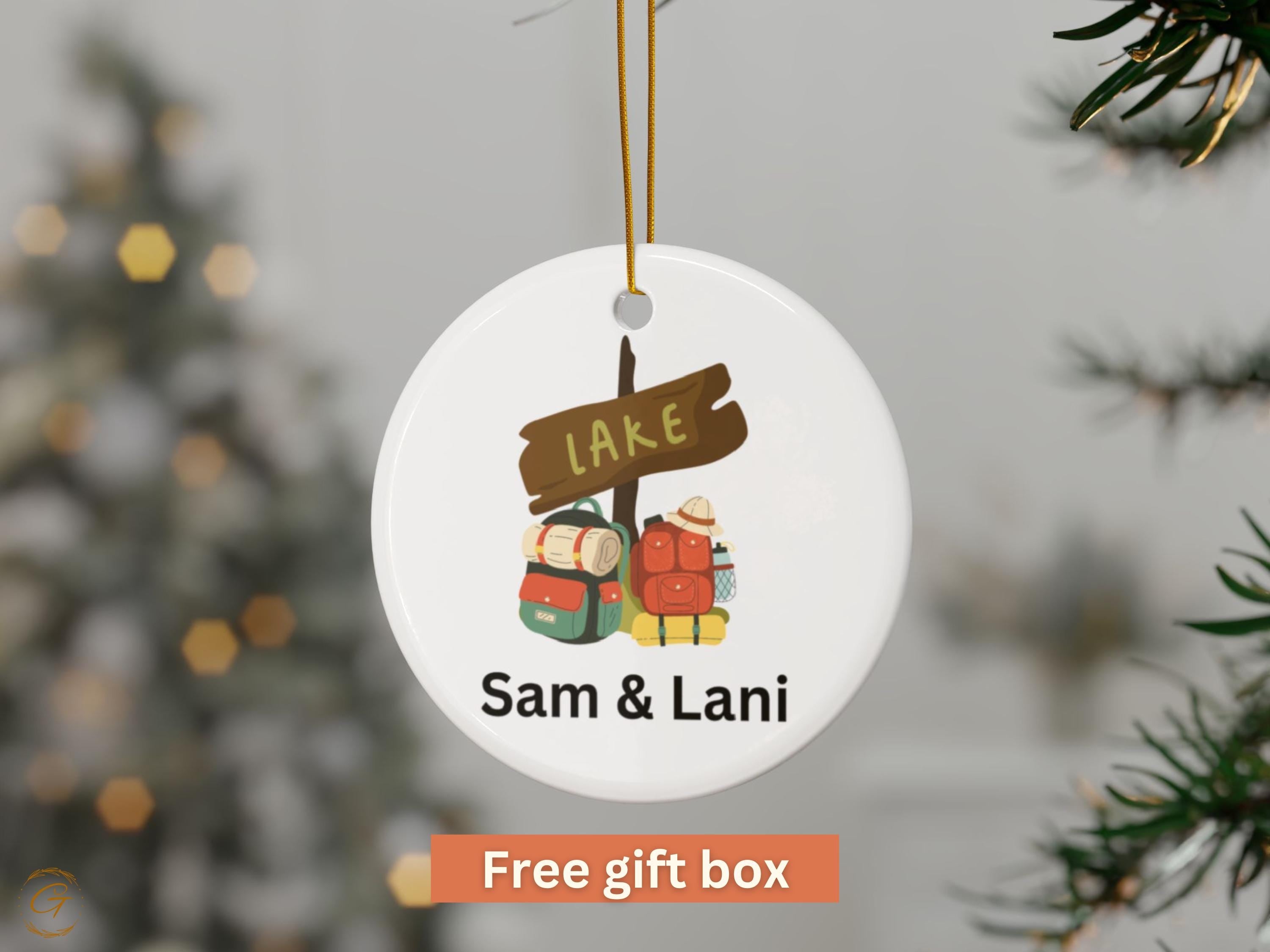 Custom Travelers Ornaments, Personalized Hiking Ornaments
