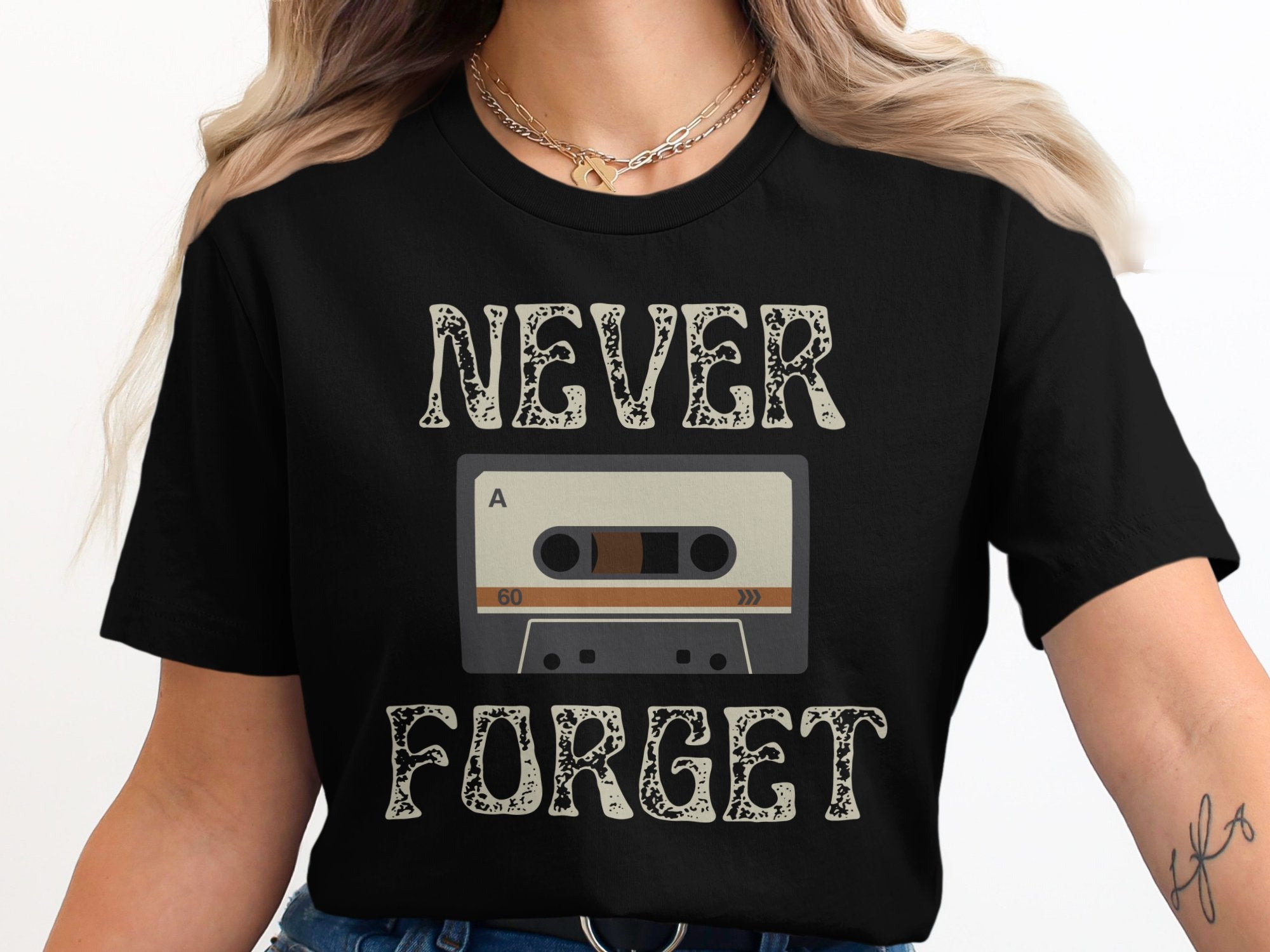 Never Forget Retro Cassette Graphic Tee product