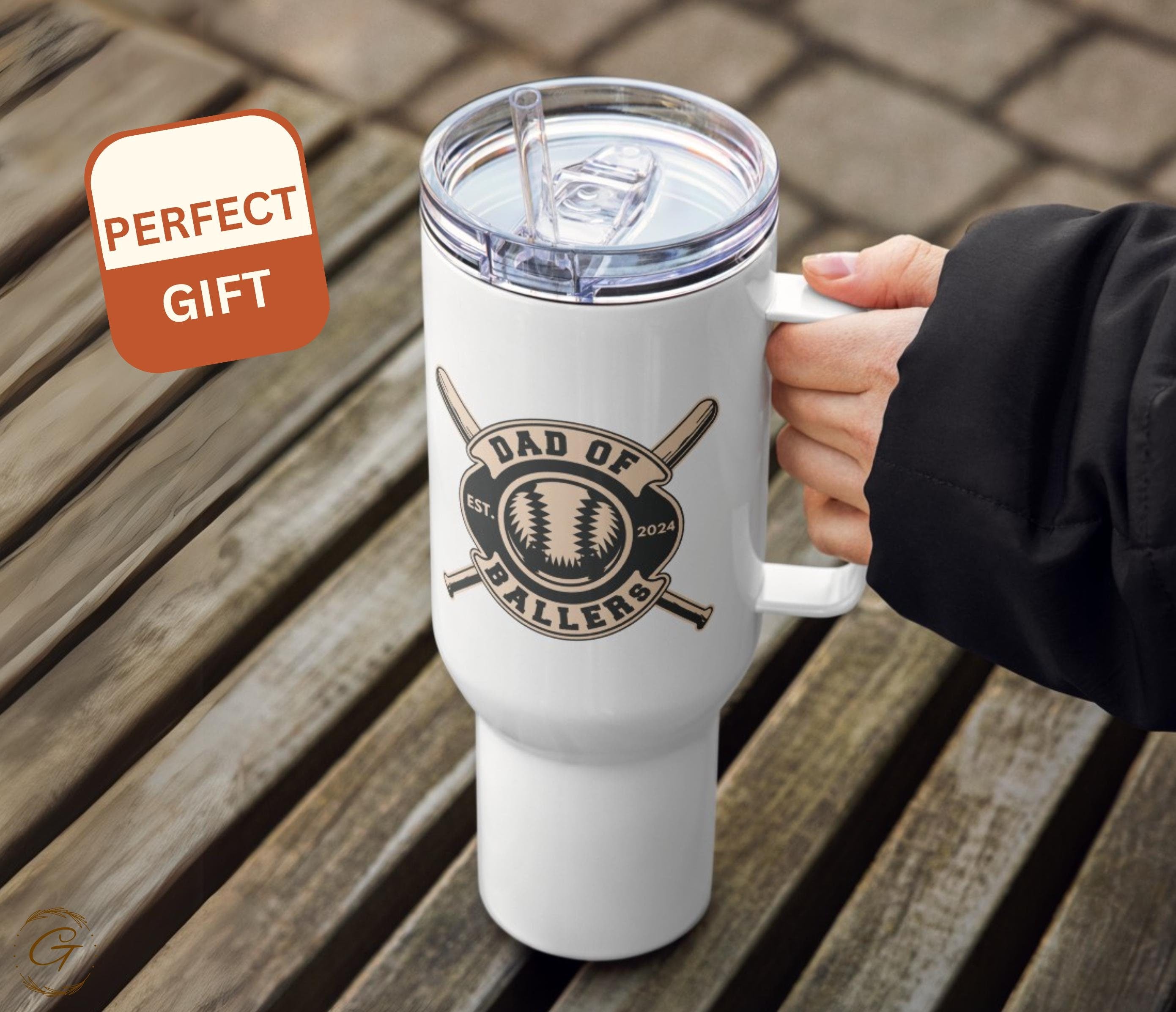 Personalize Dad of Ballers Travel Mug
