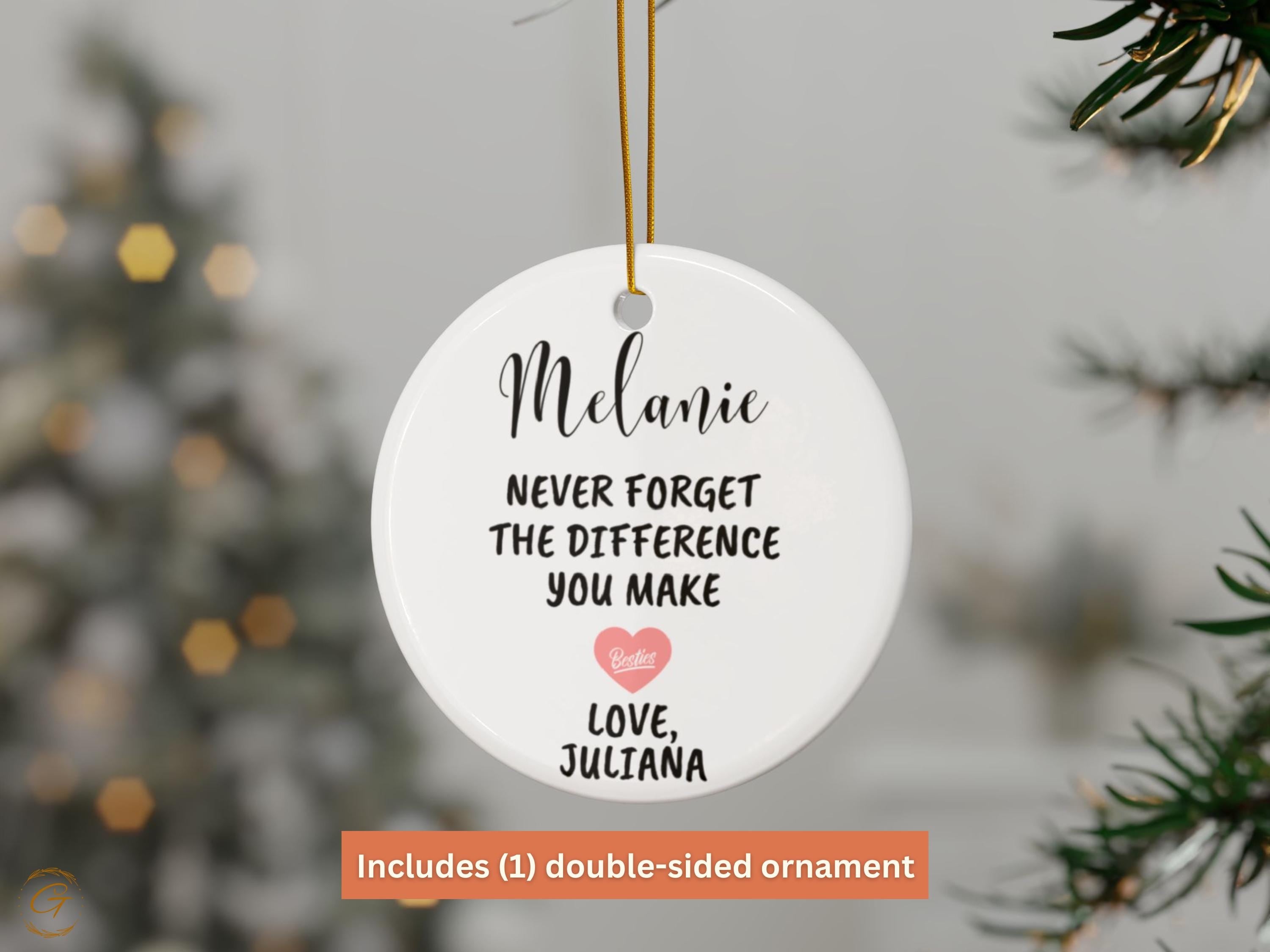 Personalized Best Friend Ornament, Custom Friendship Gift