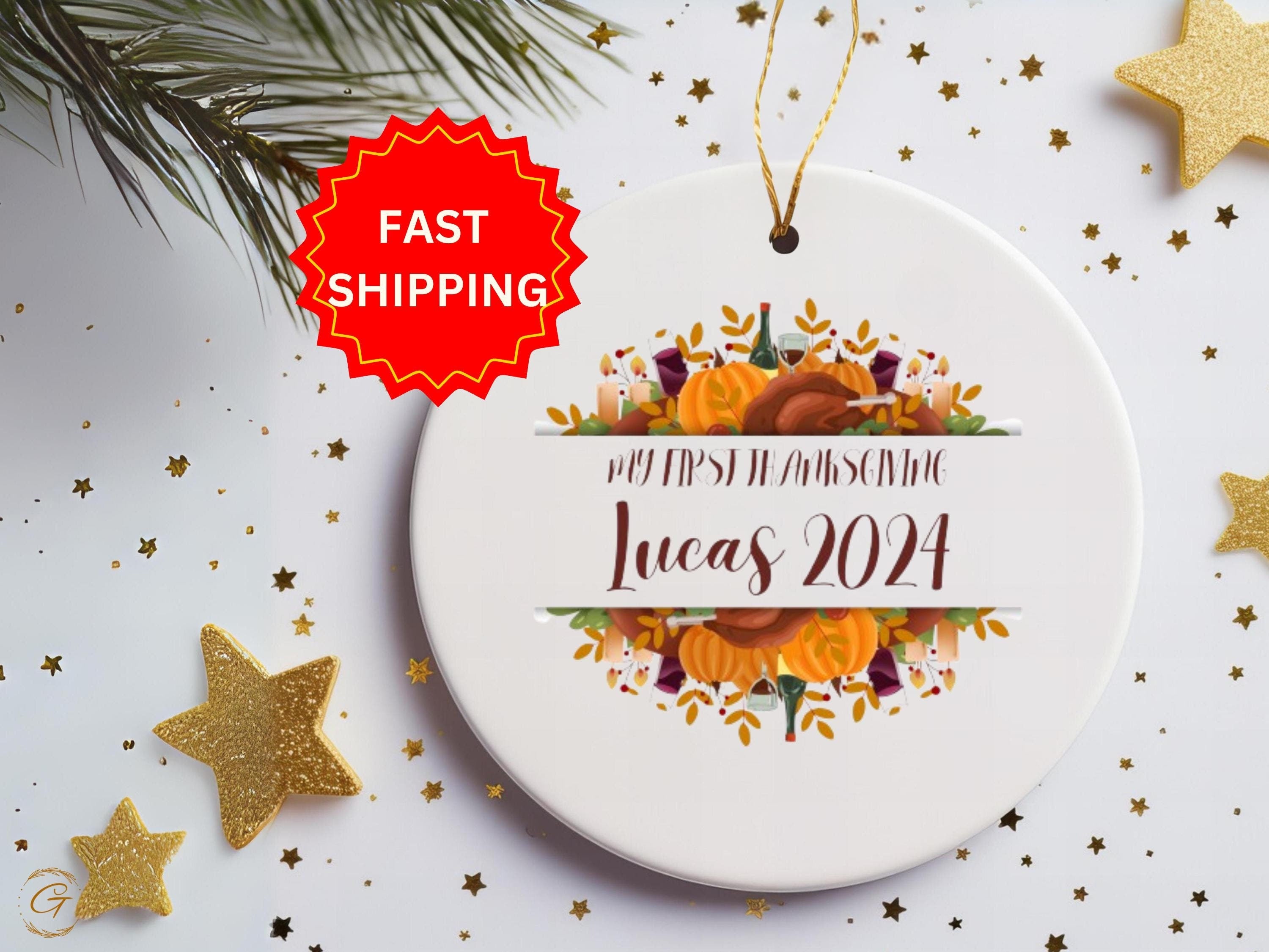 Personalized First Thanksgiving Ornament, Custom Year Holiday Keepsake