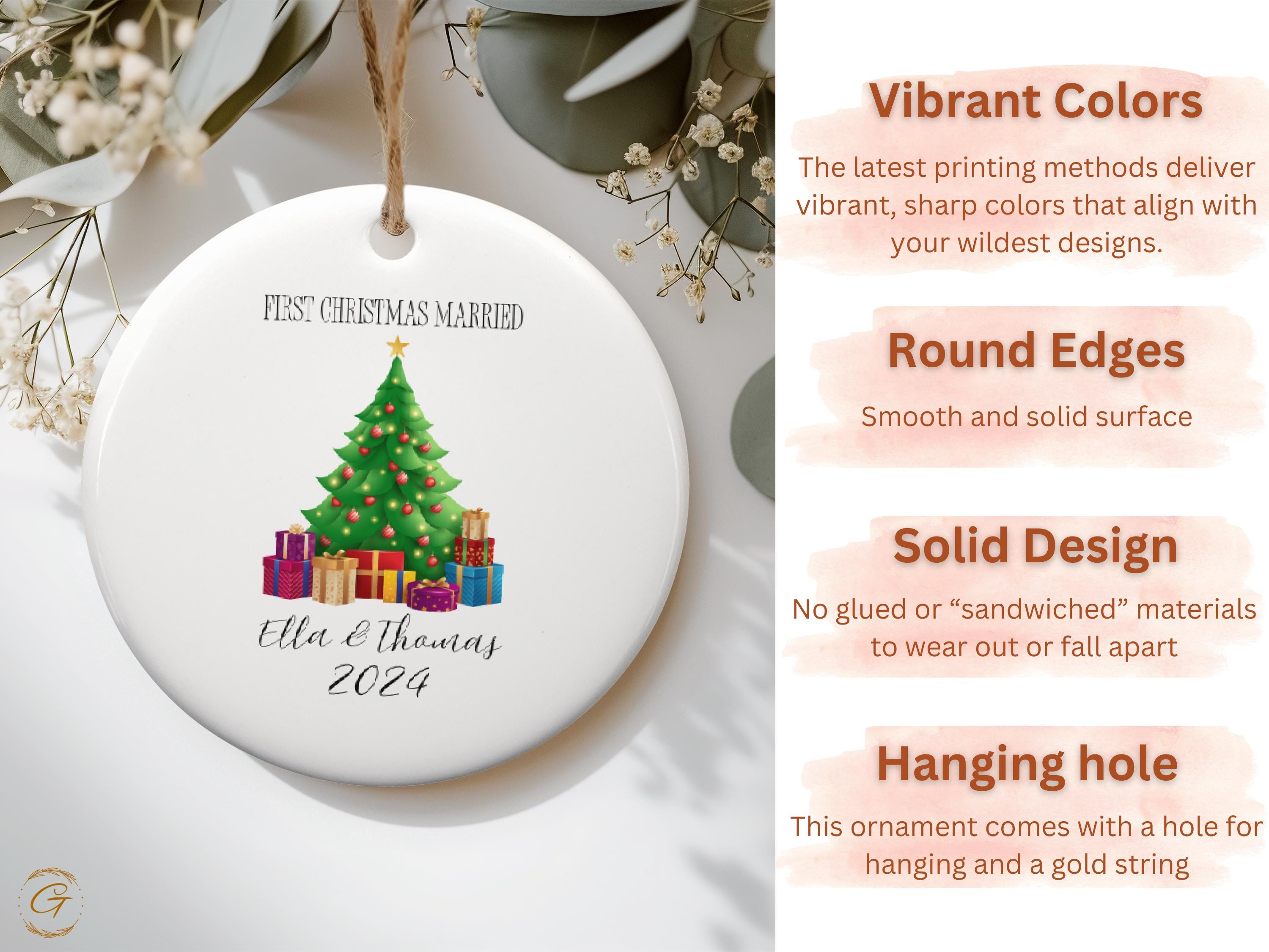Personalized First Christmas Married Ornament
