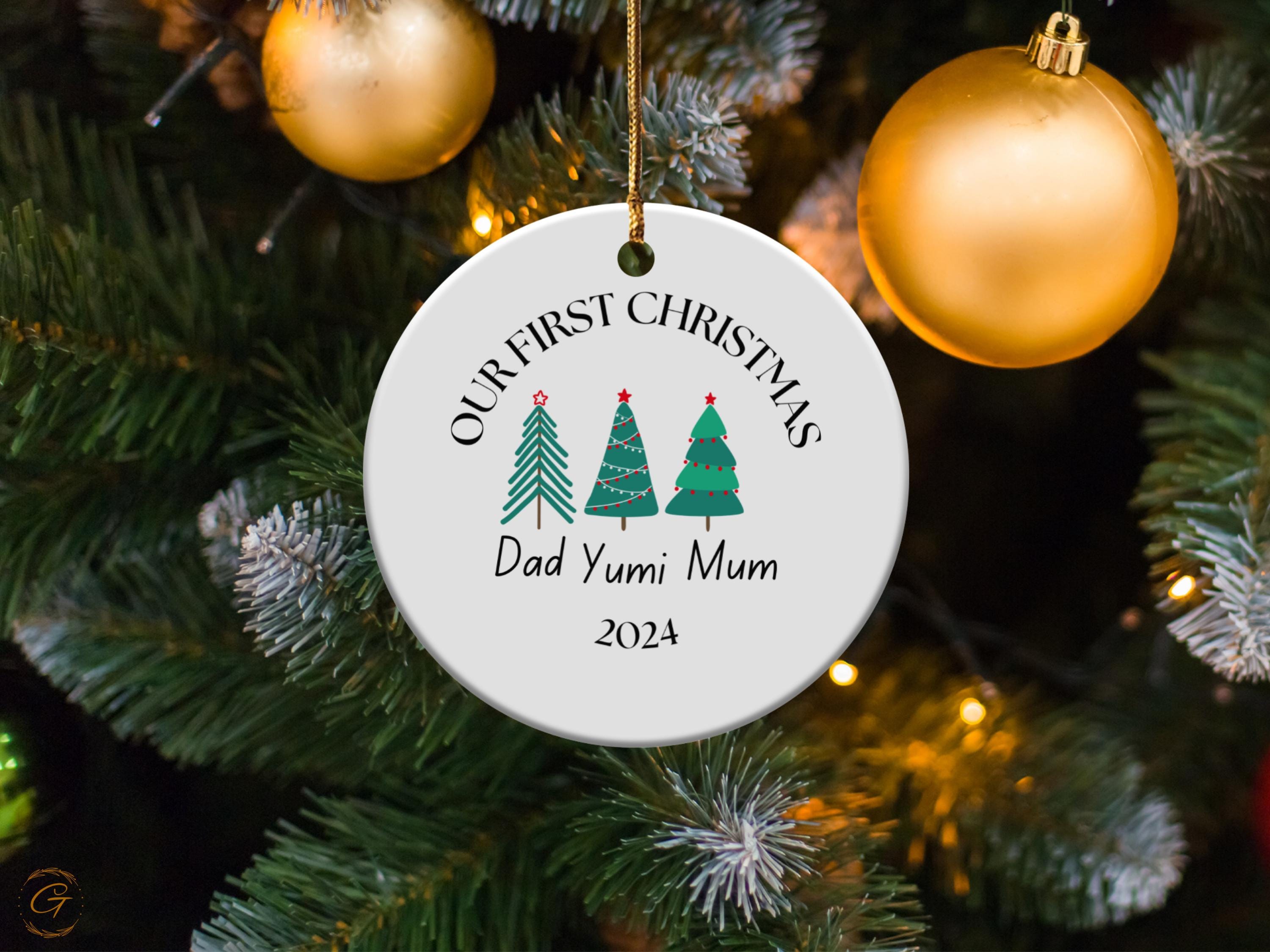 Custom Family First Christmas Ornament 2024, Personalized Family Holiday Decoration, Custom Christmas Tree, Keepsake Gifts New Home Ornament