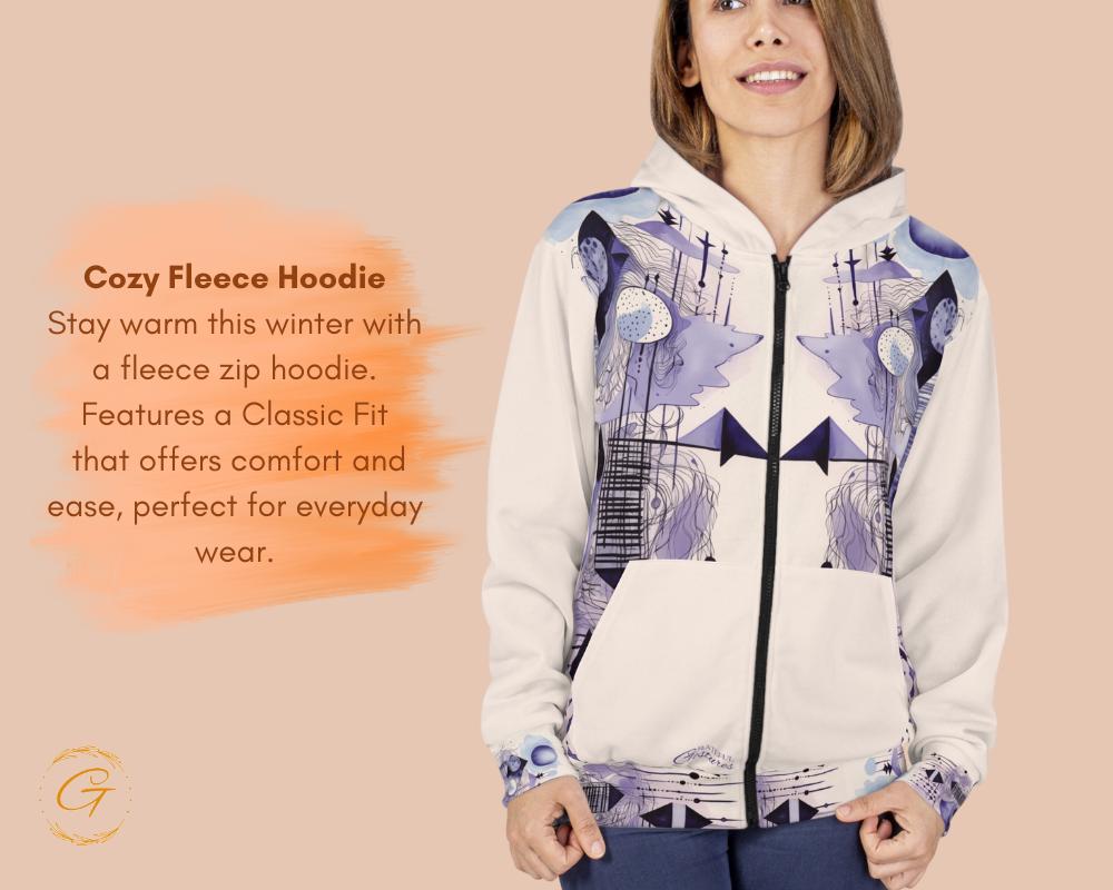 Quantum Pastel Design Unisex Zip Hoodie All-Over Print