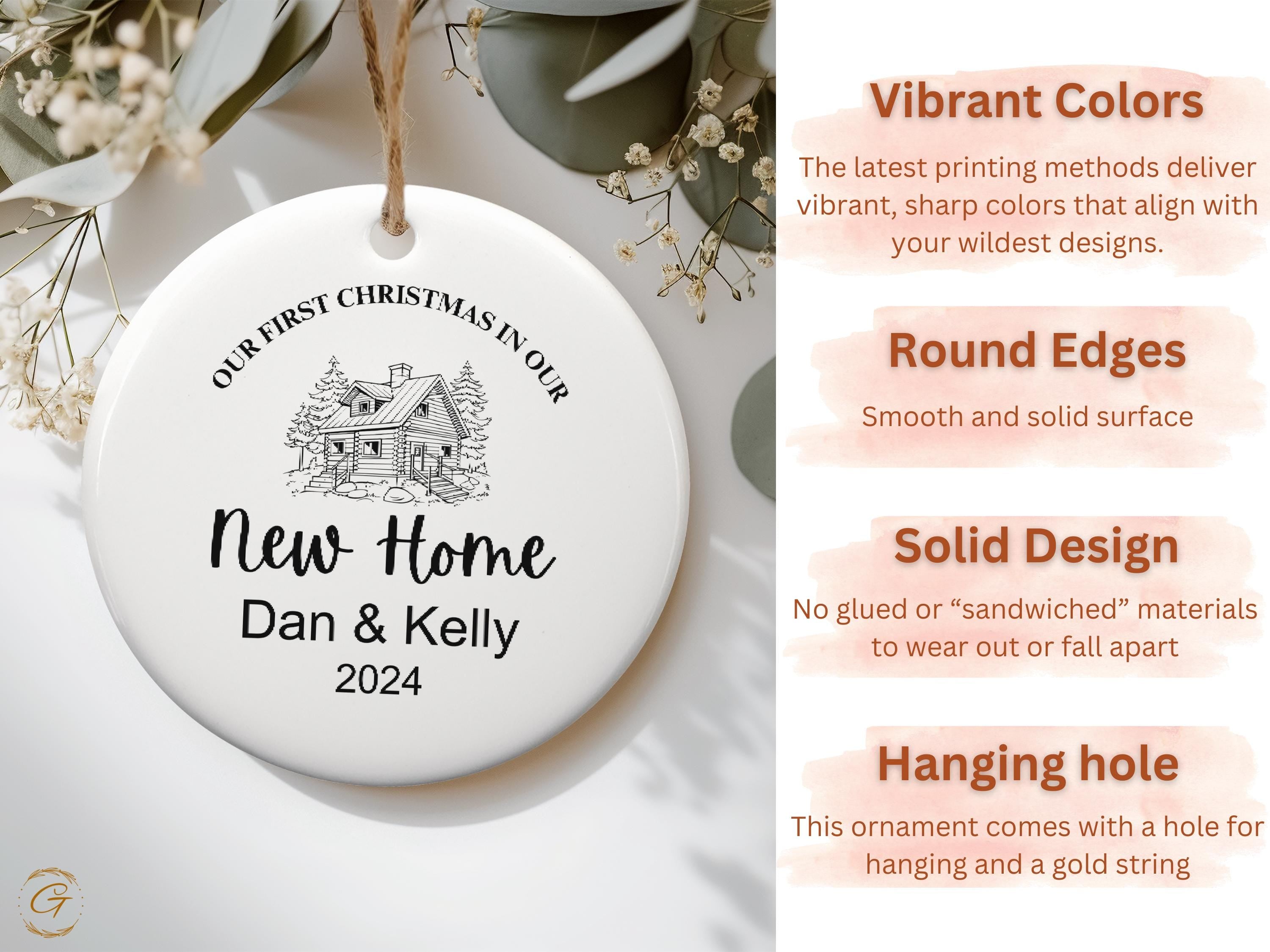 Personalized New Home Christmas Ornaments, Custom First Christmas Gift Housewarming Presents, Personalized Ornament for Couples Housewarming