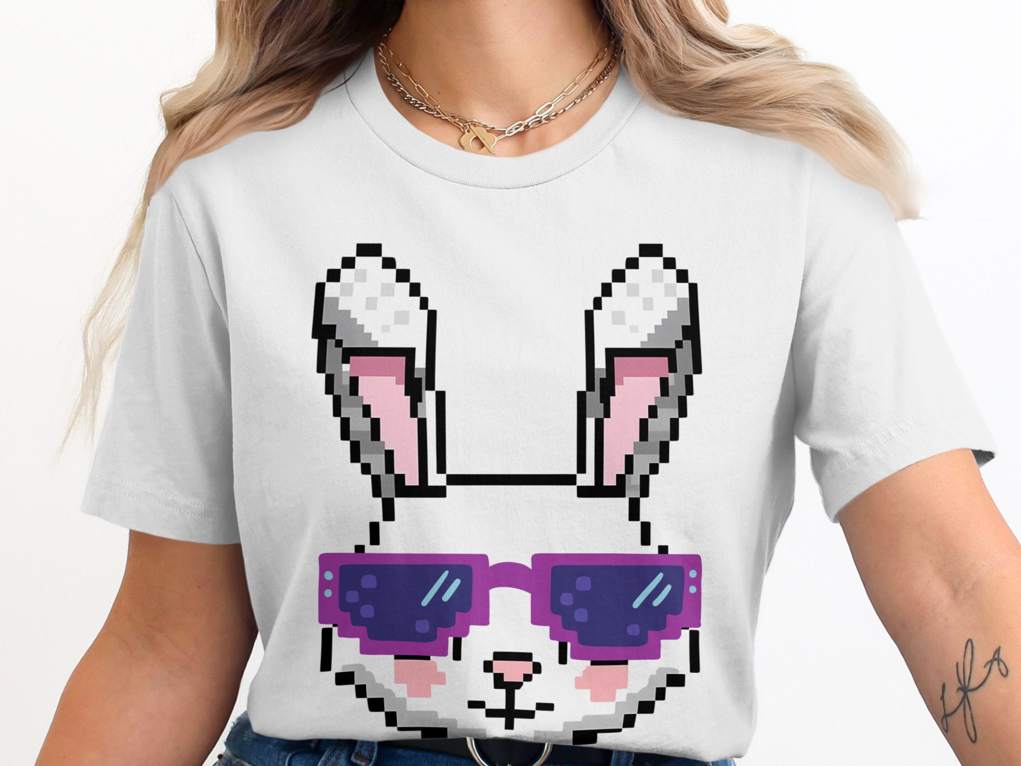 Cool Pixelated Bunny with Sunglasses Graphic product type