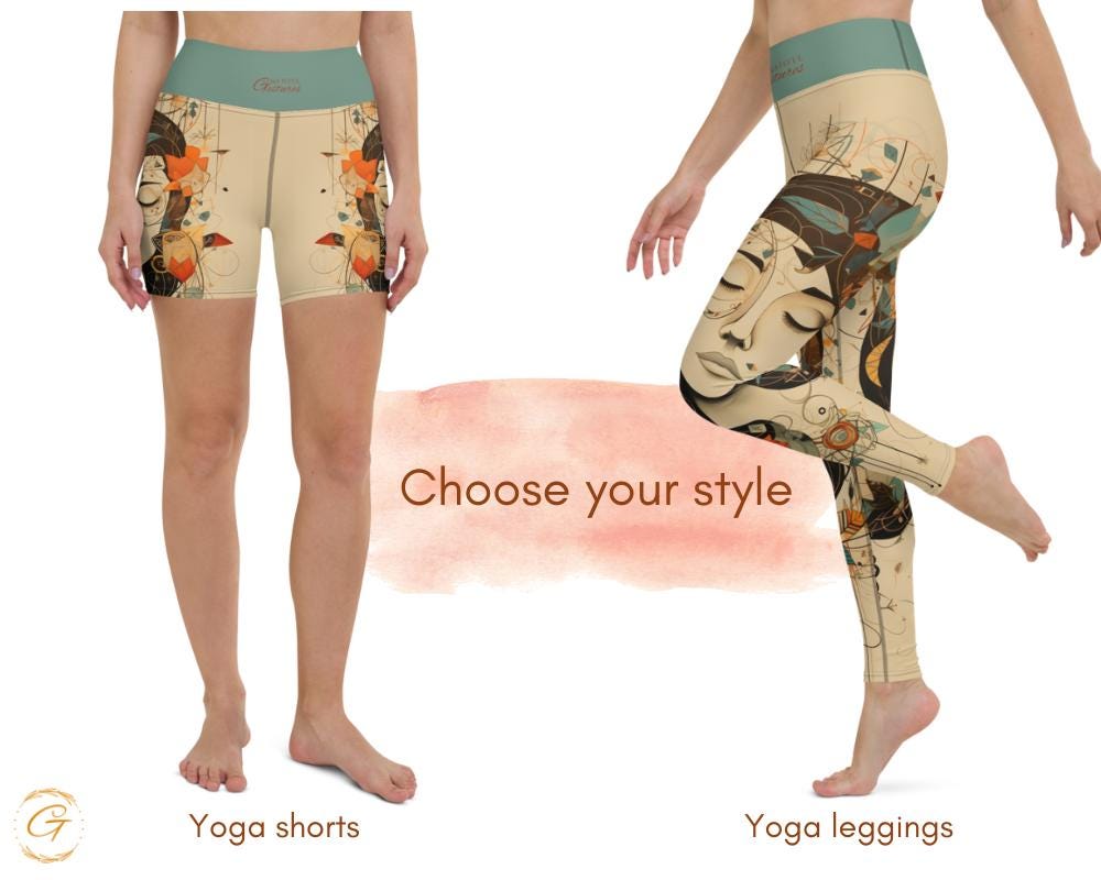Quantum Floral AOP Yoga Leggings and Shorts Stylish Activewear for Women High-Stretch Comfortable Perfect for Yoga Fitness and Everyday Wear