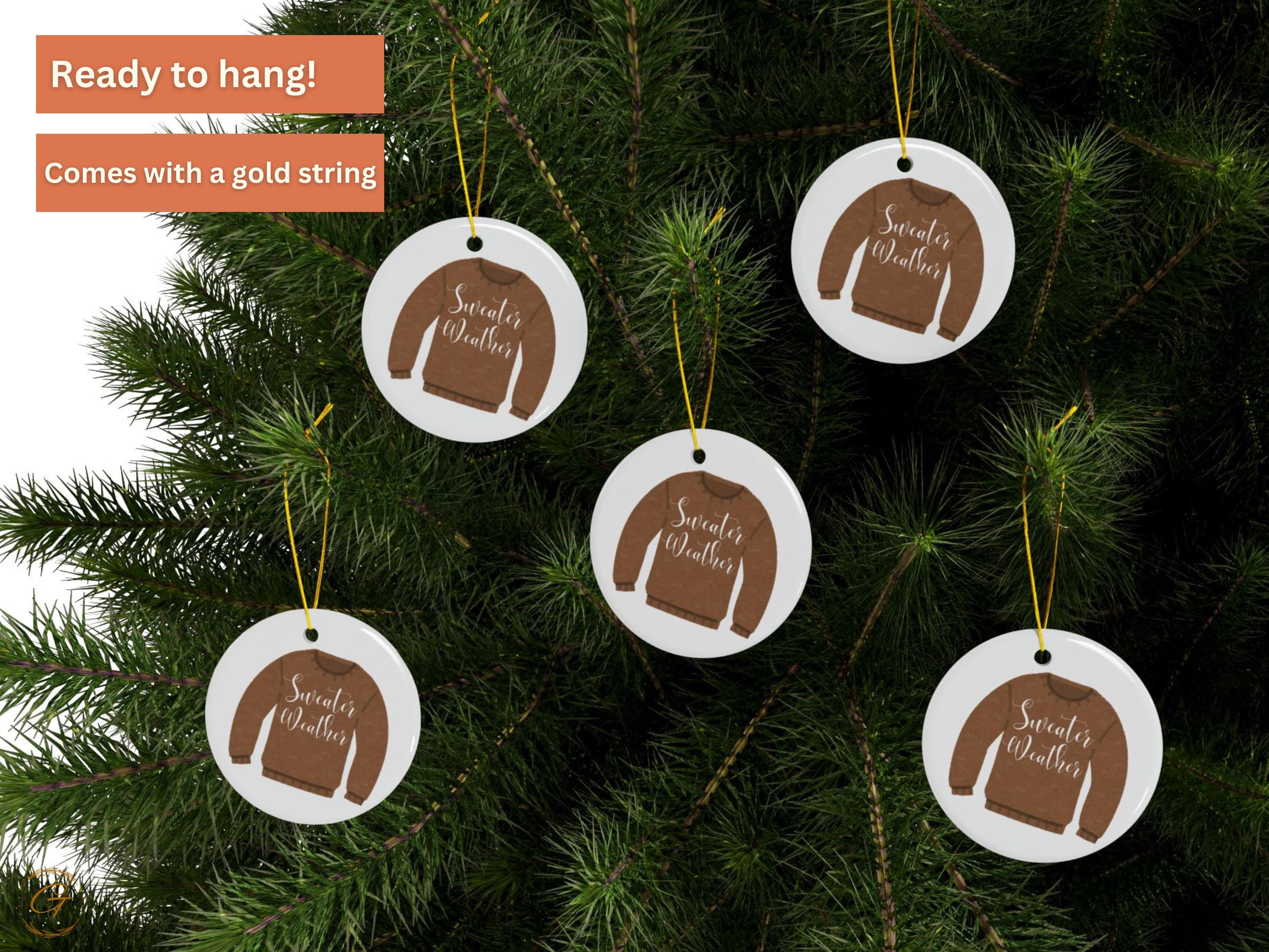 Cozy Sweater Weather Ceramic Ornament