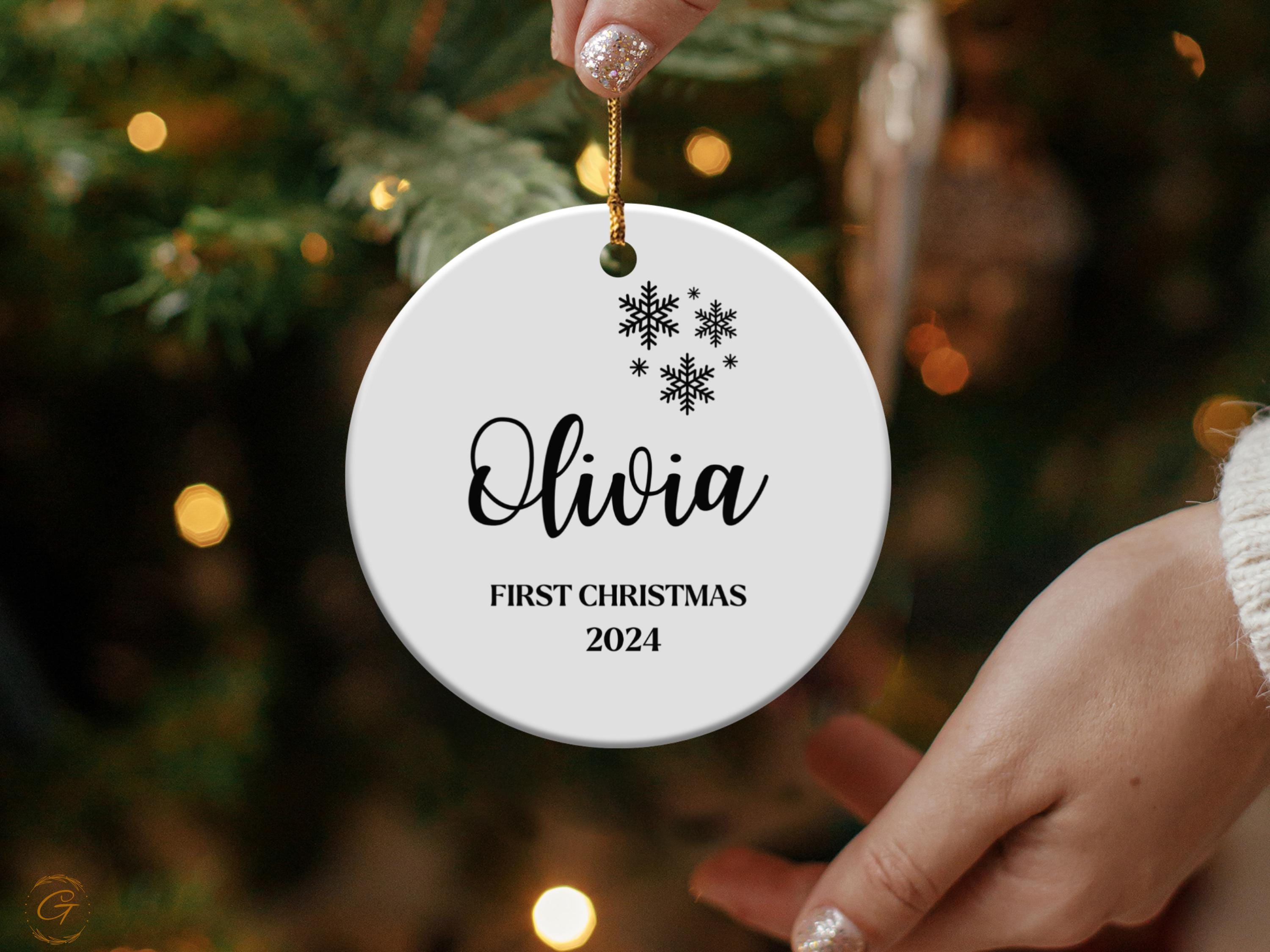Personalized Baby's First Christmas Ornaments, Custom Name Ornament for Newborn