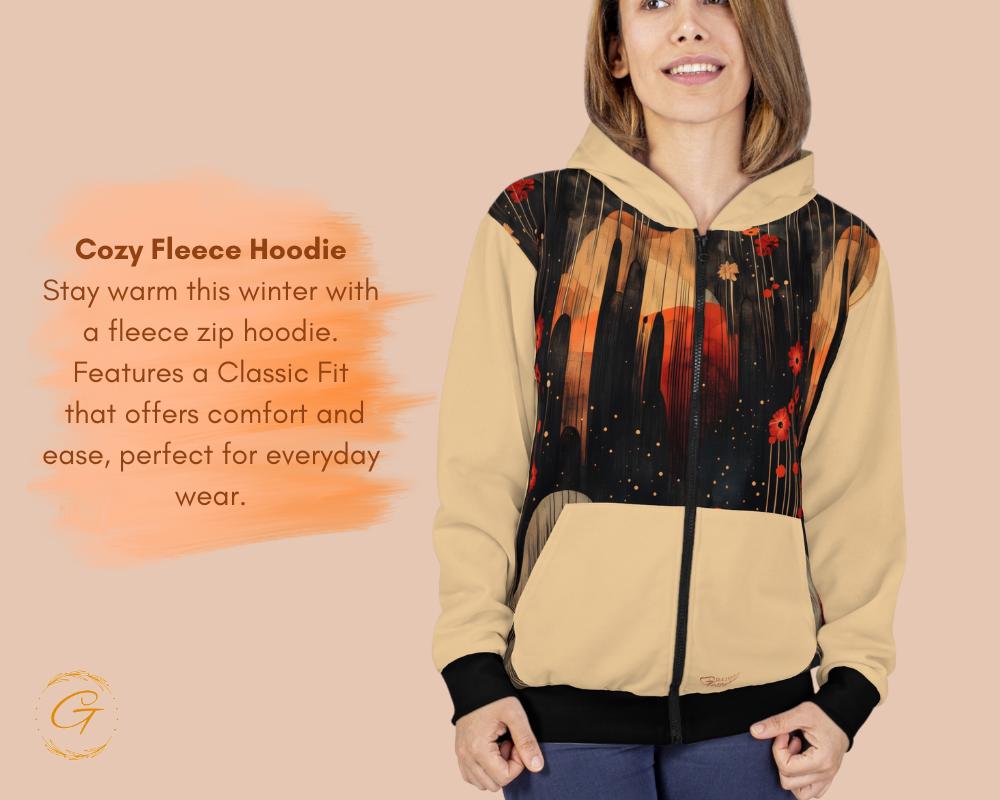 Quantum Nature Unisex Zip Hoodie All-Over Print