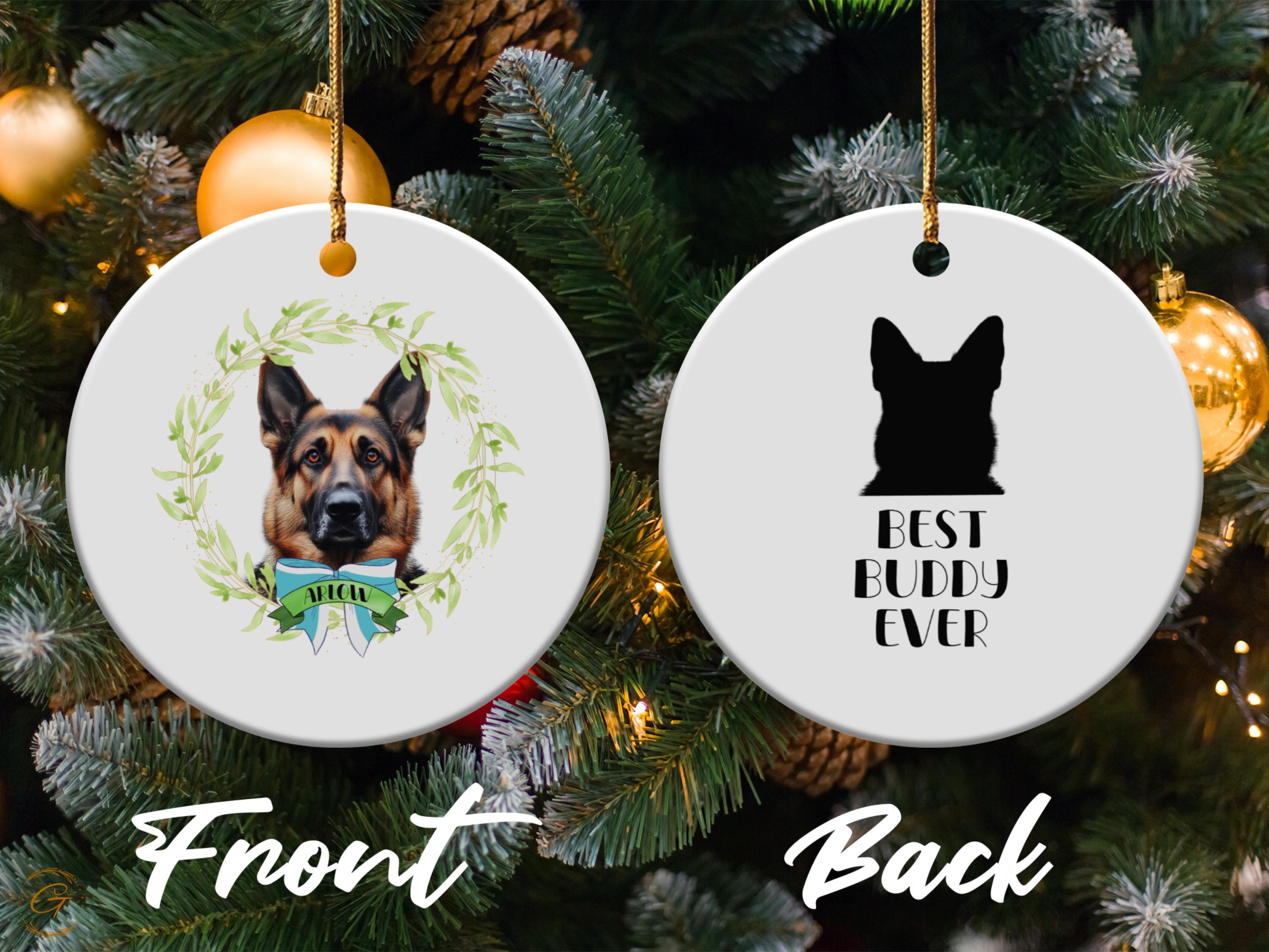 German Shepherd Dog Ornament, Personalized Pet Keepsake