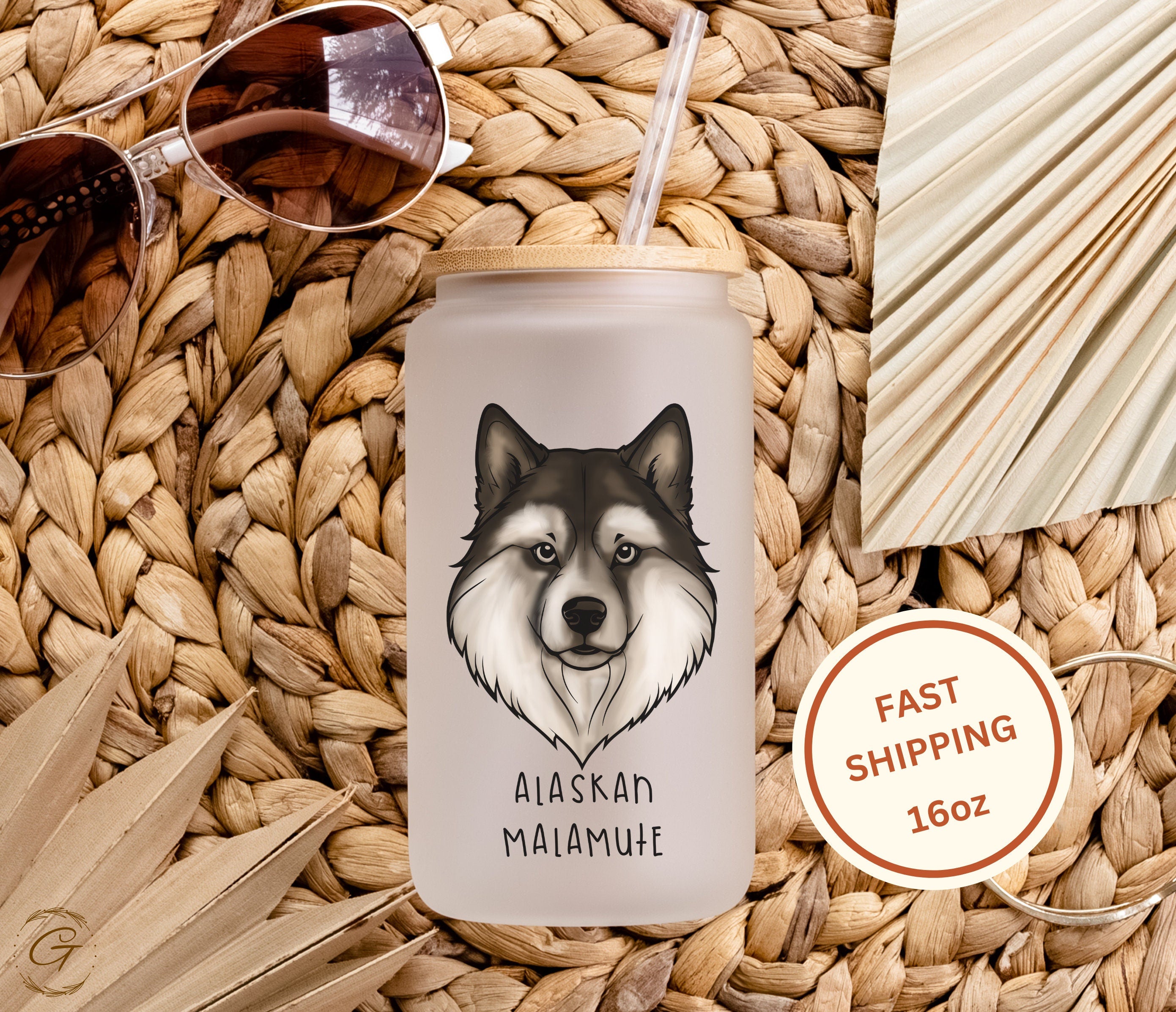 Custom Alaskan Malamute Dog Frosted Tumbler with Name Premium Dog Lover Gift Personalized Glassware for Special Occasions Thoughtful Present