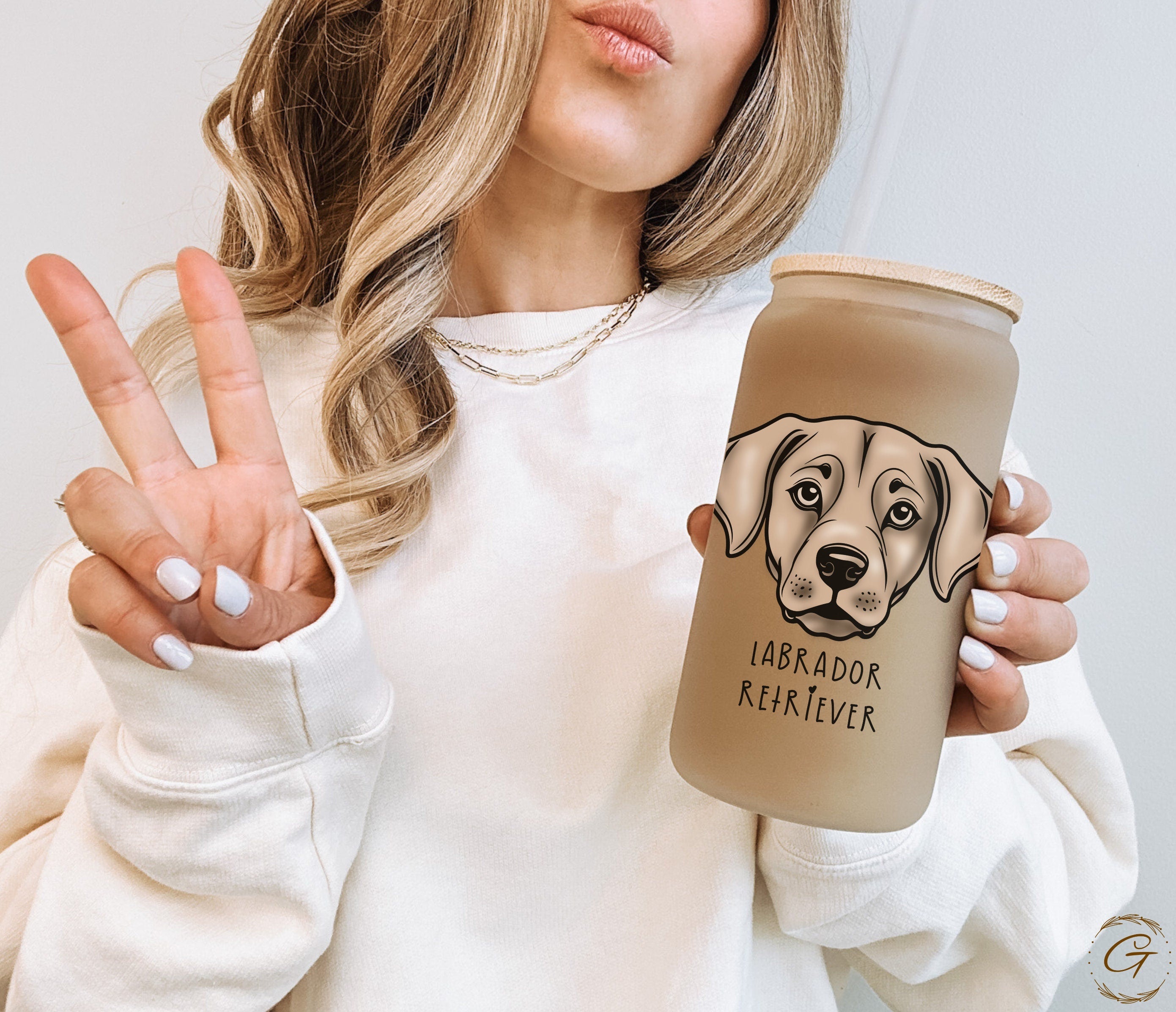 Labrador Retriever Dog Design Frosted Glass