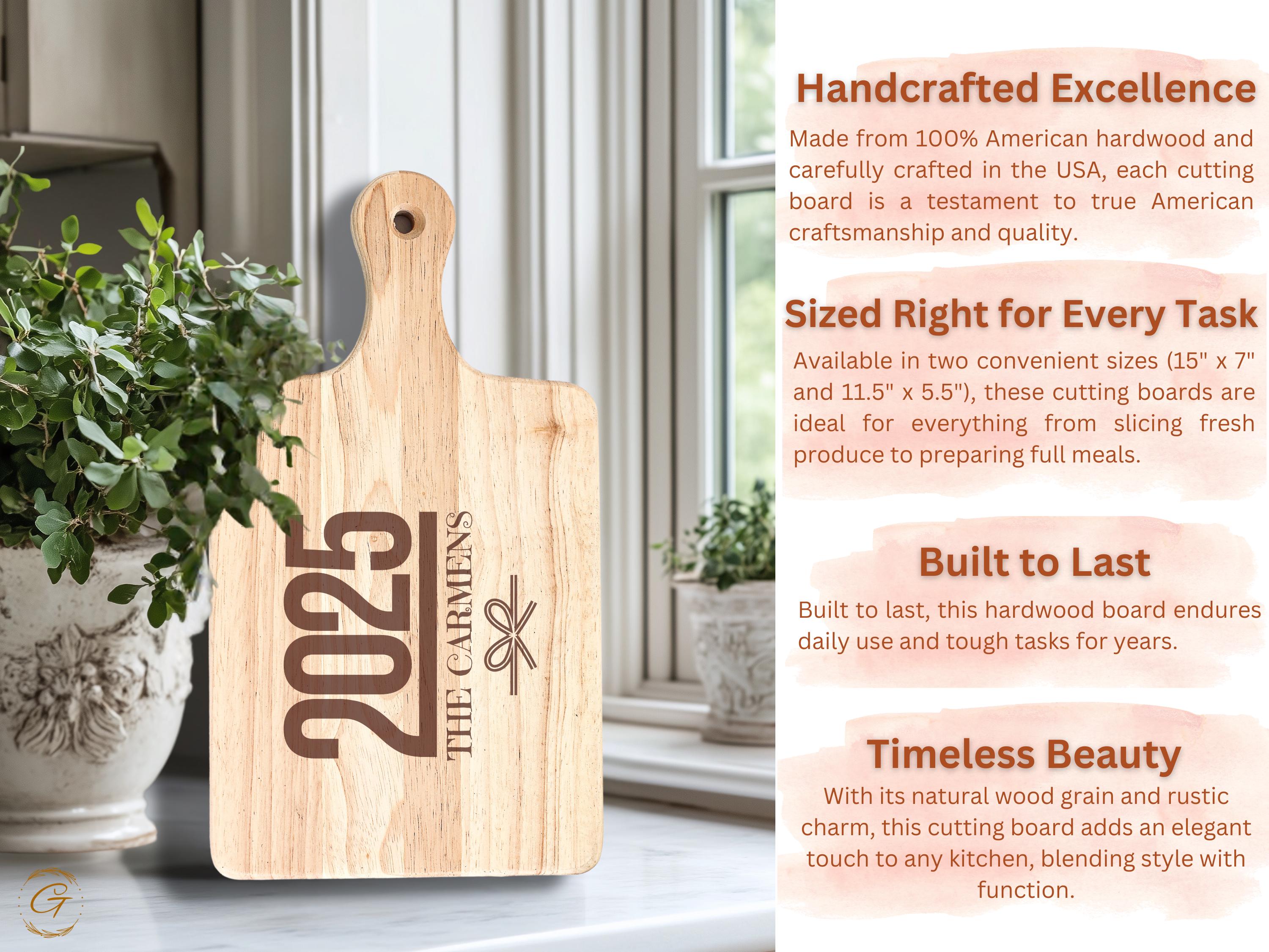 2025 Personalized Cutting Board, Custom Engraved Gift