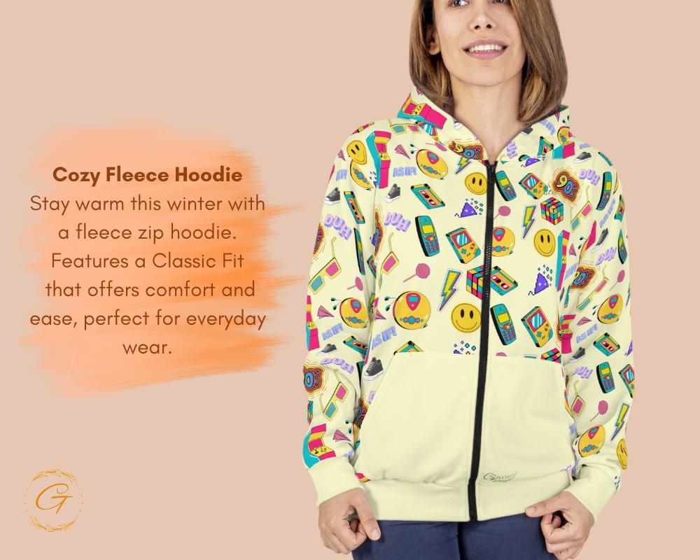 90s Nostalgia Unisex Zip Hoodie AOP