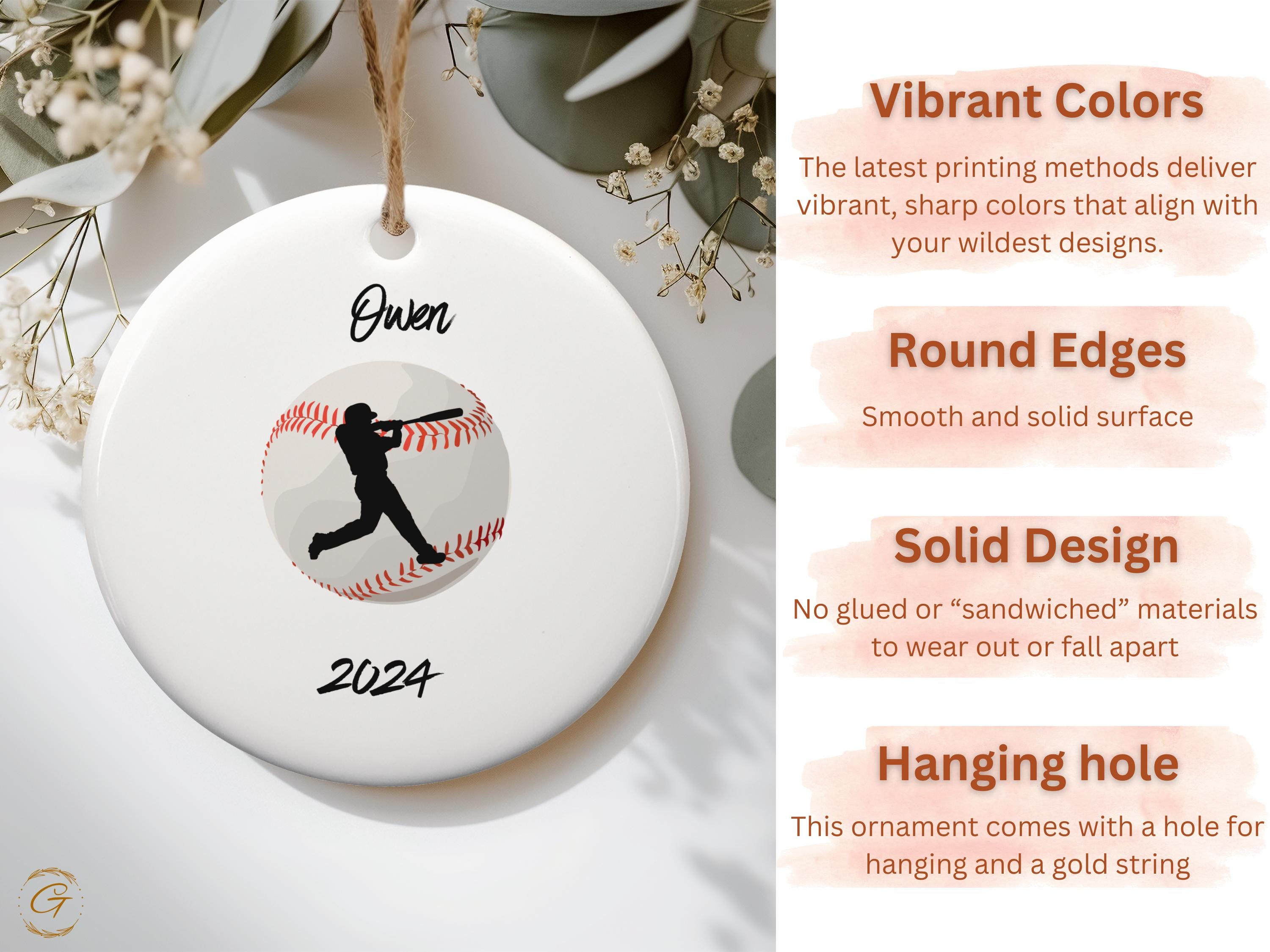 Personalized Baseball Ornaments, Personalized Sports Decor, Baseball Gift, Sports Enthusiast, Holiday Ornament, Custom Christmas Decorations