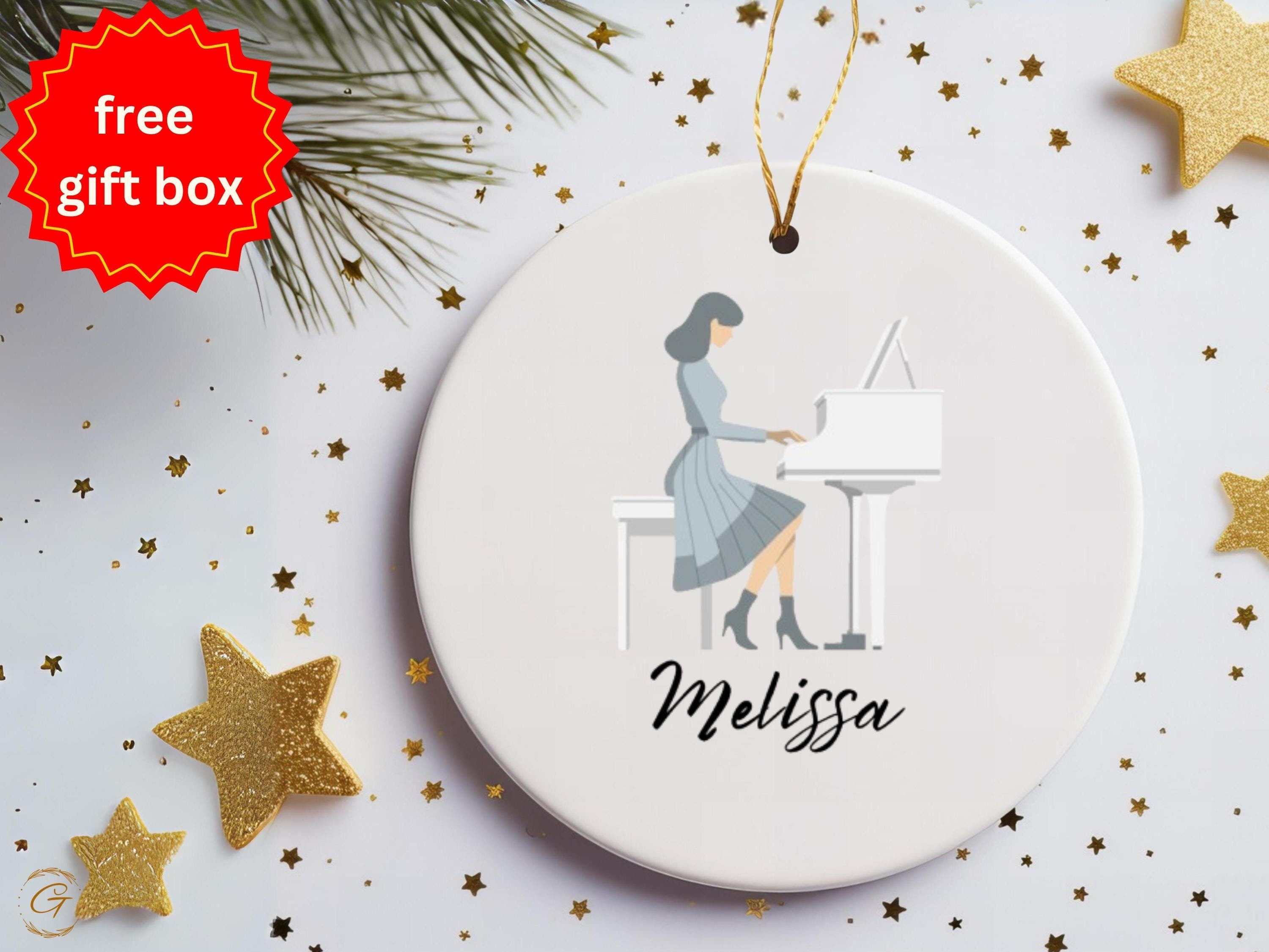 Elegant Piano Player Ornament, Unique Personalized Gift