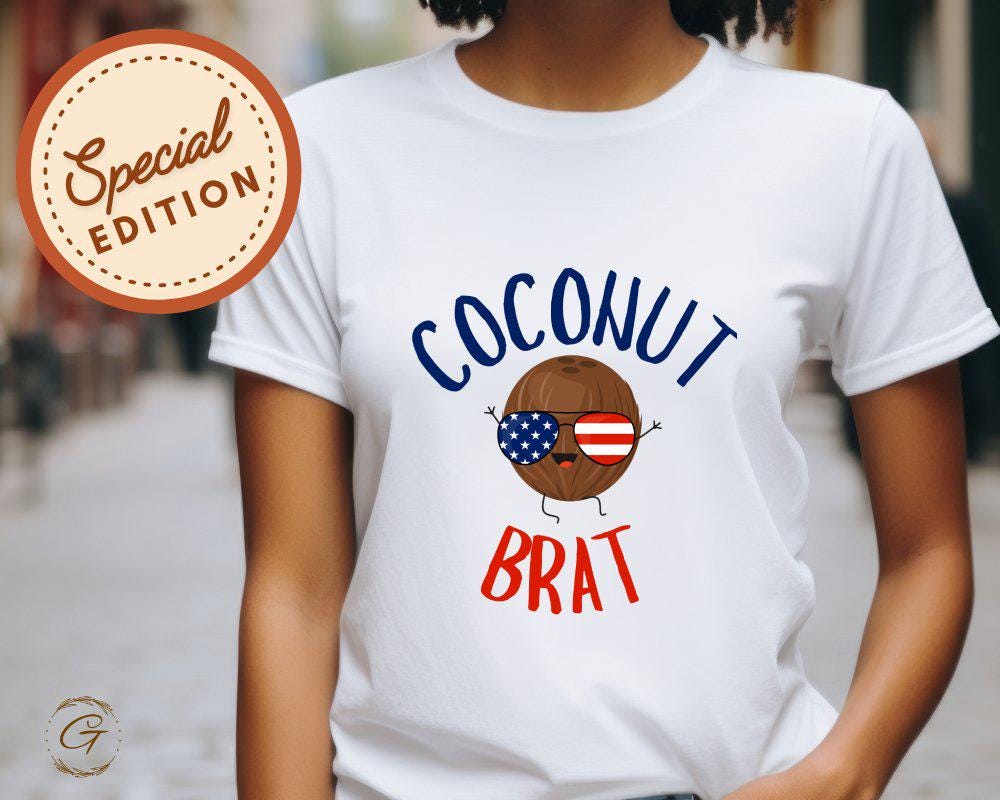 Coconut Brat T-Shirt, Graphic Coconut in Sunglasses Tee