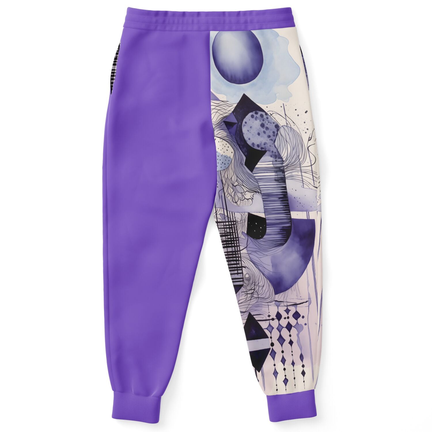 Abstract Purple Art Joggers – Trendy Watercolor Sweatpants for Men & Women