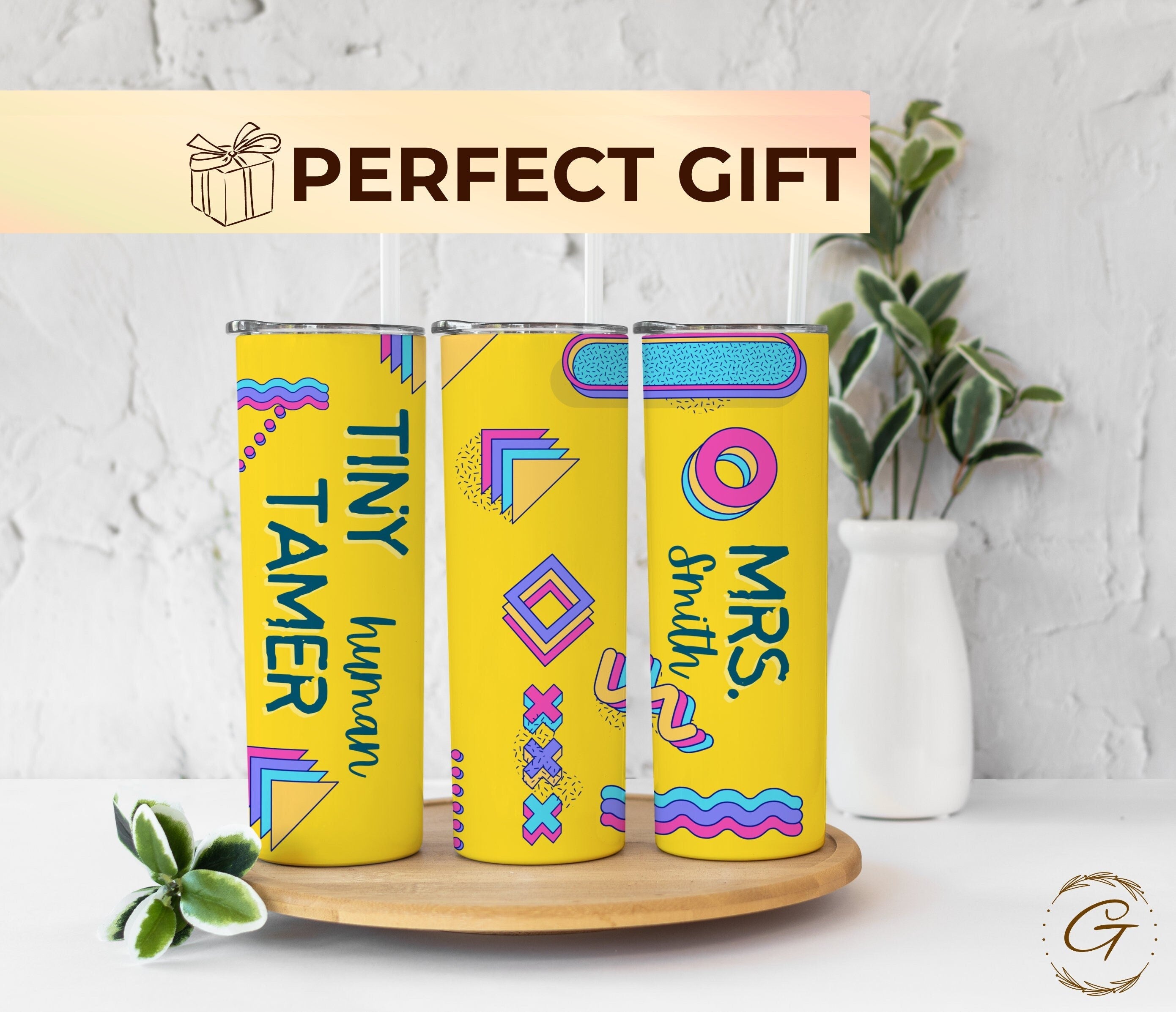 Personalized Teacher Tumbler 20 oz Skinny Teacher Gift