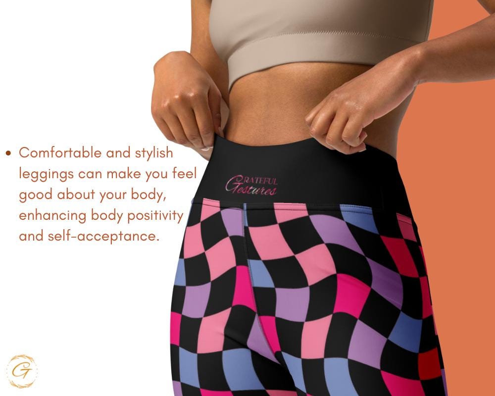 Vibrant Checkered Design Yoga Shorts and Leggings Comfortable High Quality Activewear Perfect for Workout Yoga Everyday Wear Stretchy Fabric
