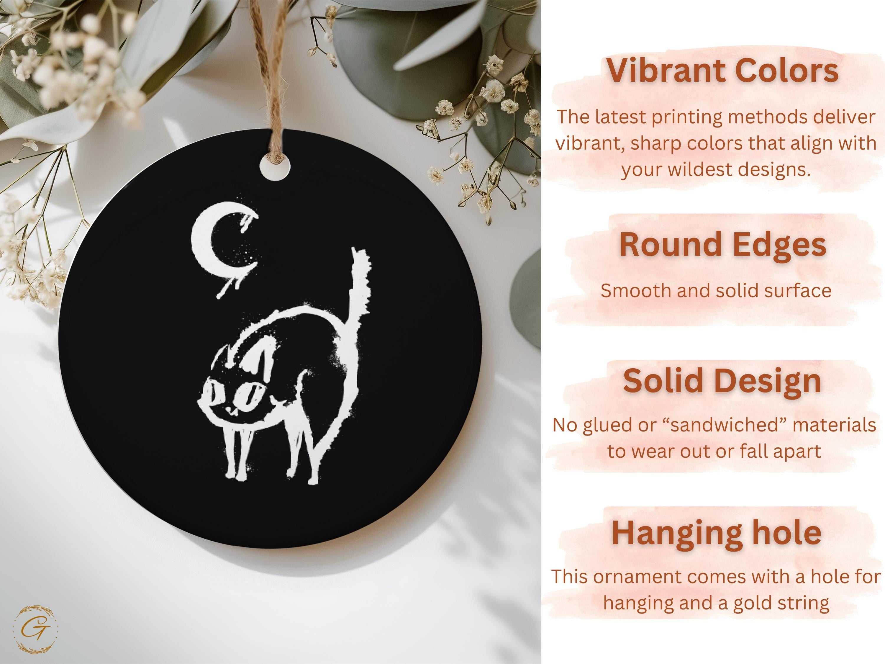 Black Cat Moon Spooky Ornament, Halloween Cat Home Decor, Witchy Cat Art, Gothic Moon Decoration, Spooky Home Accessories, Ideal Spooky Gift