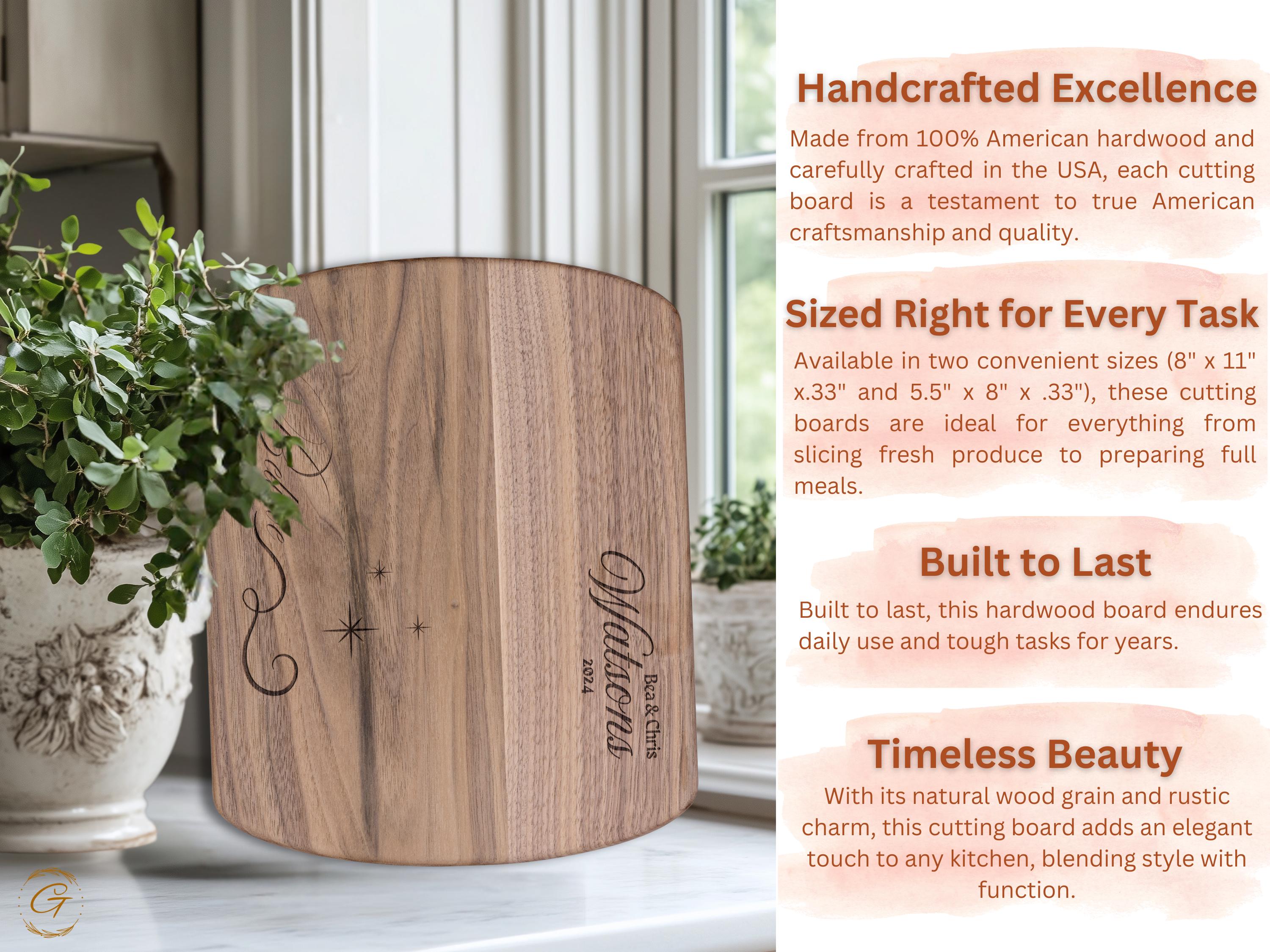 Personalized Hardwood Oval Cutting Board- "Believe" Christmas with Family Name Engraving - Custom Christmas Gift for Couples or Housewarming