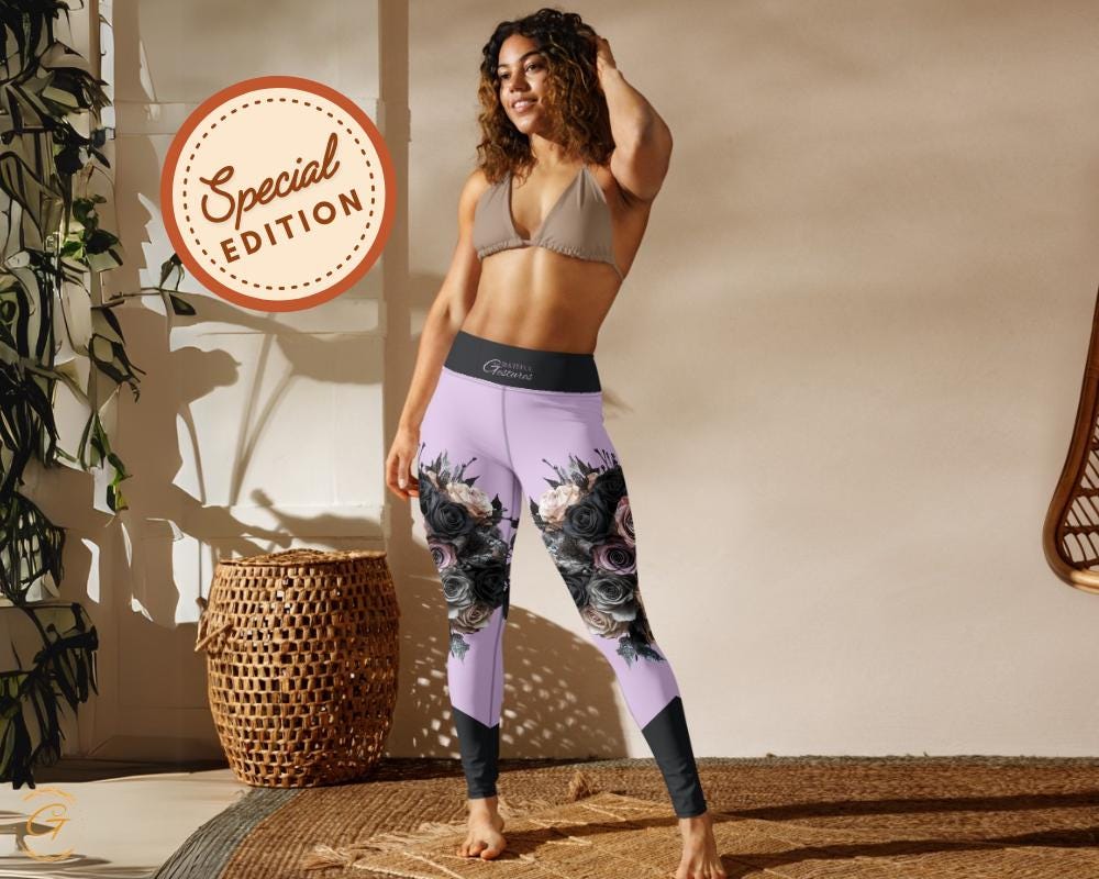 Roses All-Over Print Design Yoga Shorts and Leggings Womens Comfortable High Quality Activewear, Perfect for Workouts Yoga and Everyday Wear