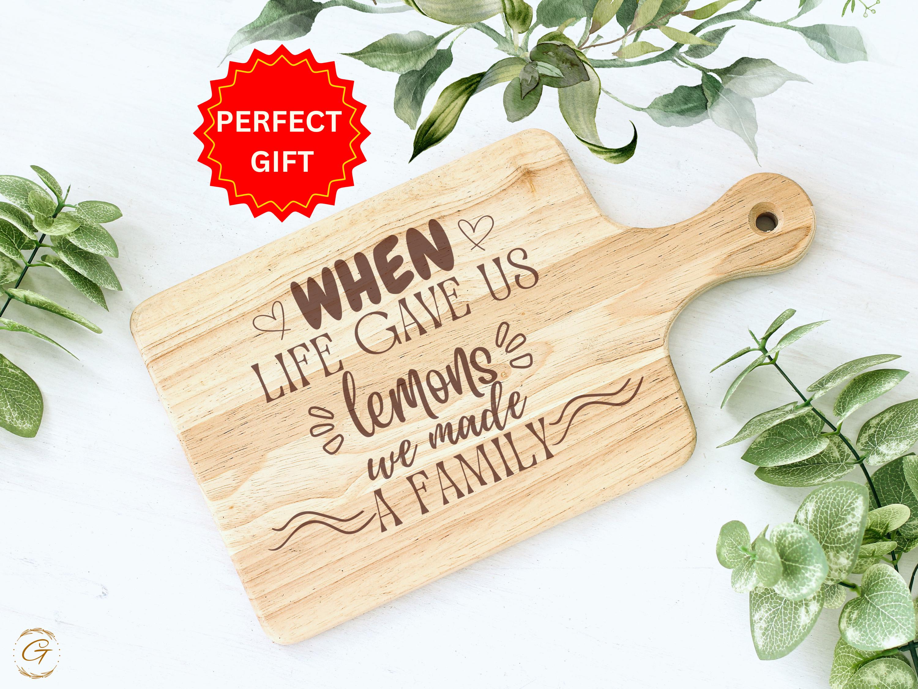 When Life Gave Us Lemons Cutting Boards | Engraved Hardwood Kitchen Gifts | Rustic  Lemon-Themed Board | American-Made for Cooking & Serving