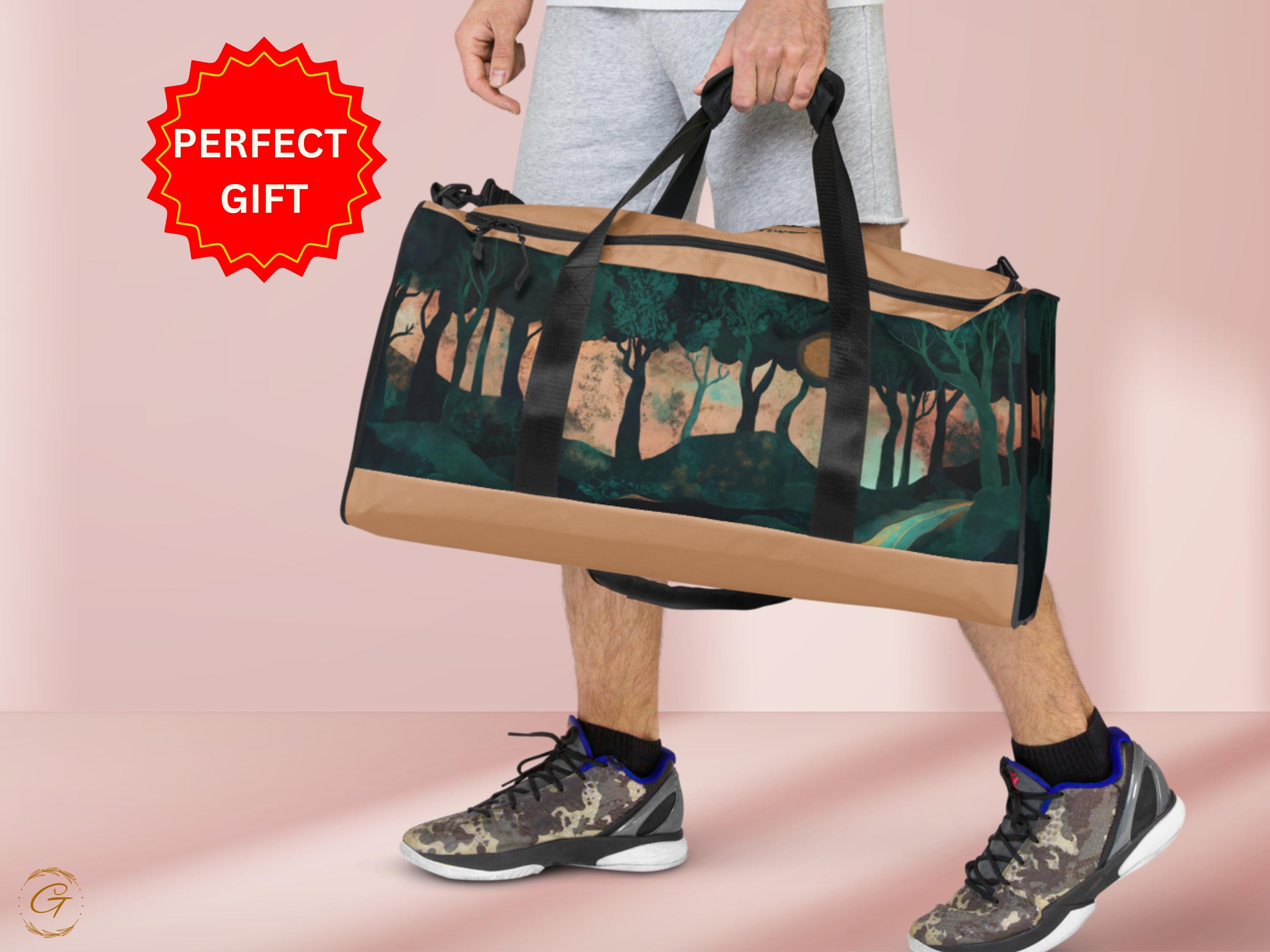 Forest Scene AOP Duffel Bags - Nature-Inspired Gym Bag, Stylish Weekender, Durable Travel Bags for Outdoor Lovers, Perfect for Men and Women