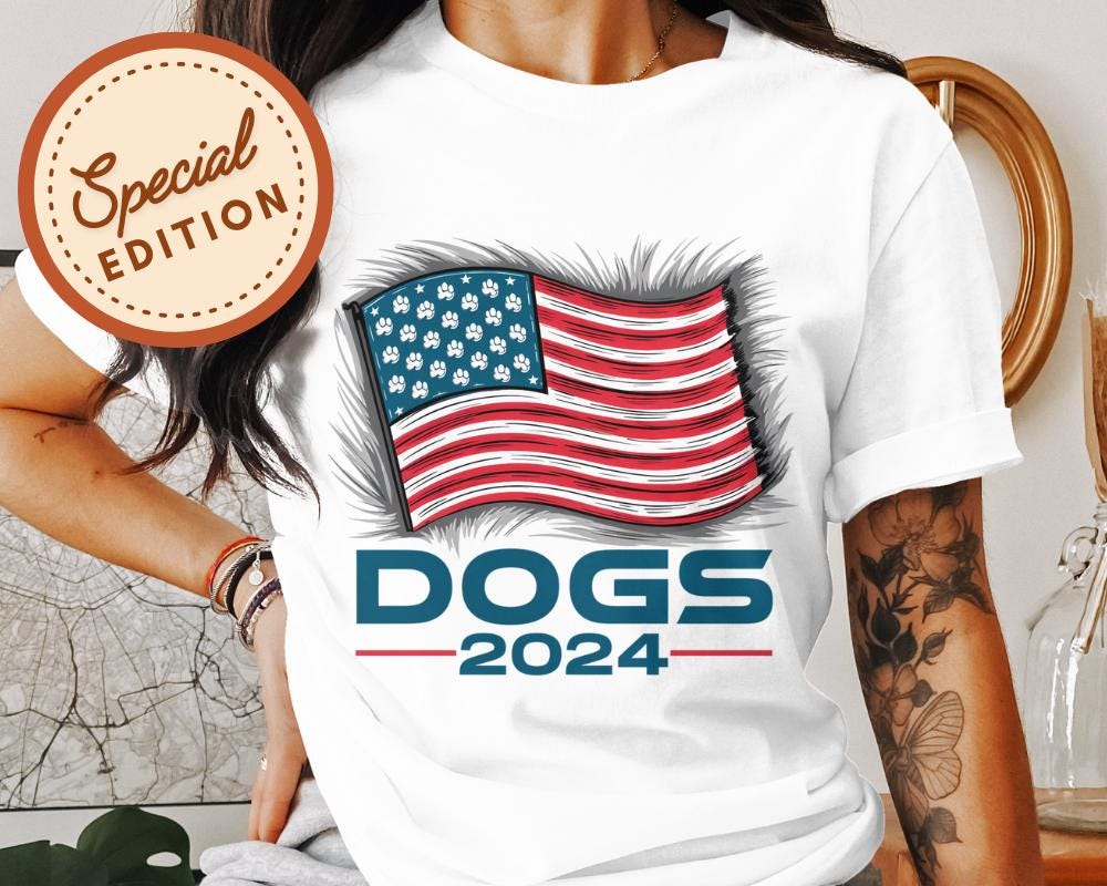 USA Flag Dogs 2024 Tee Design T-Shirt