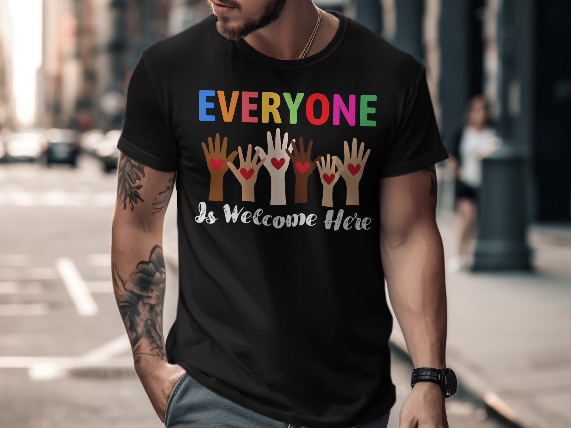 Everyone Is Welcome Here Hands Design Product Type