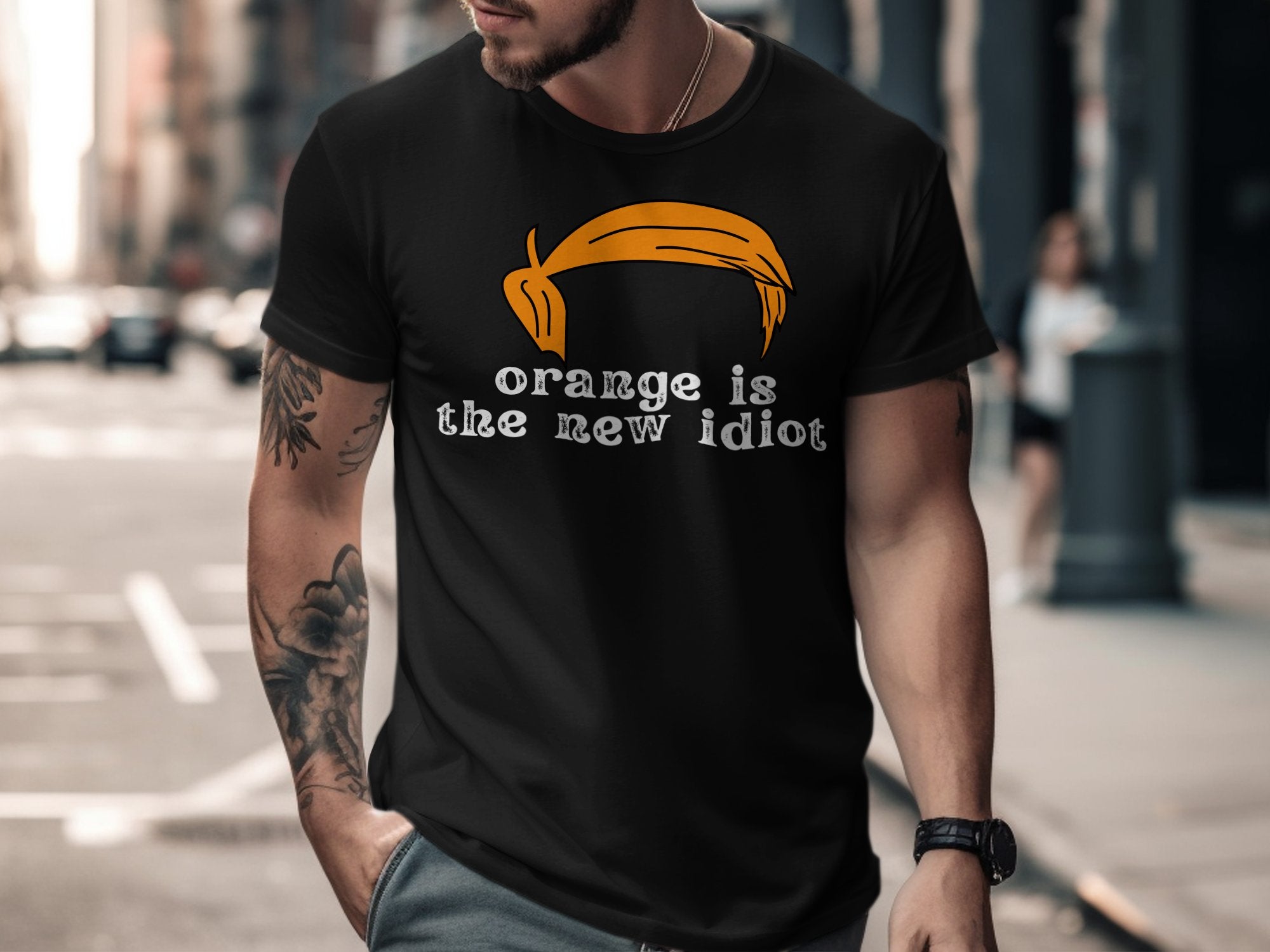 Orange Is The New Idiot Graphic Tee Shirt product