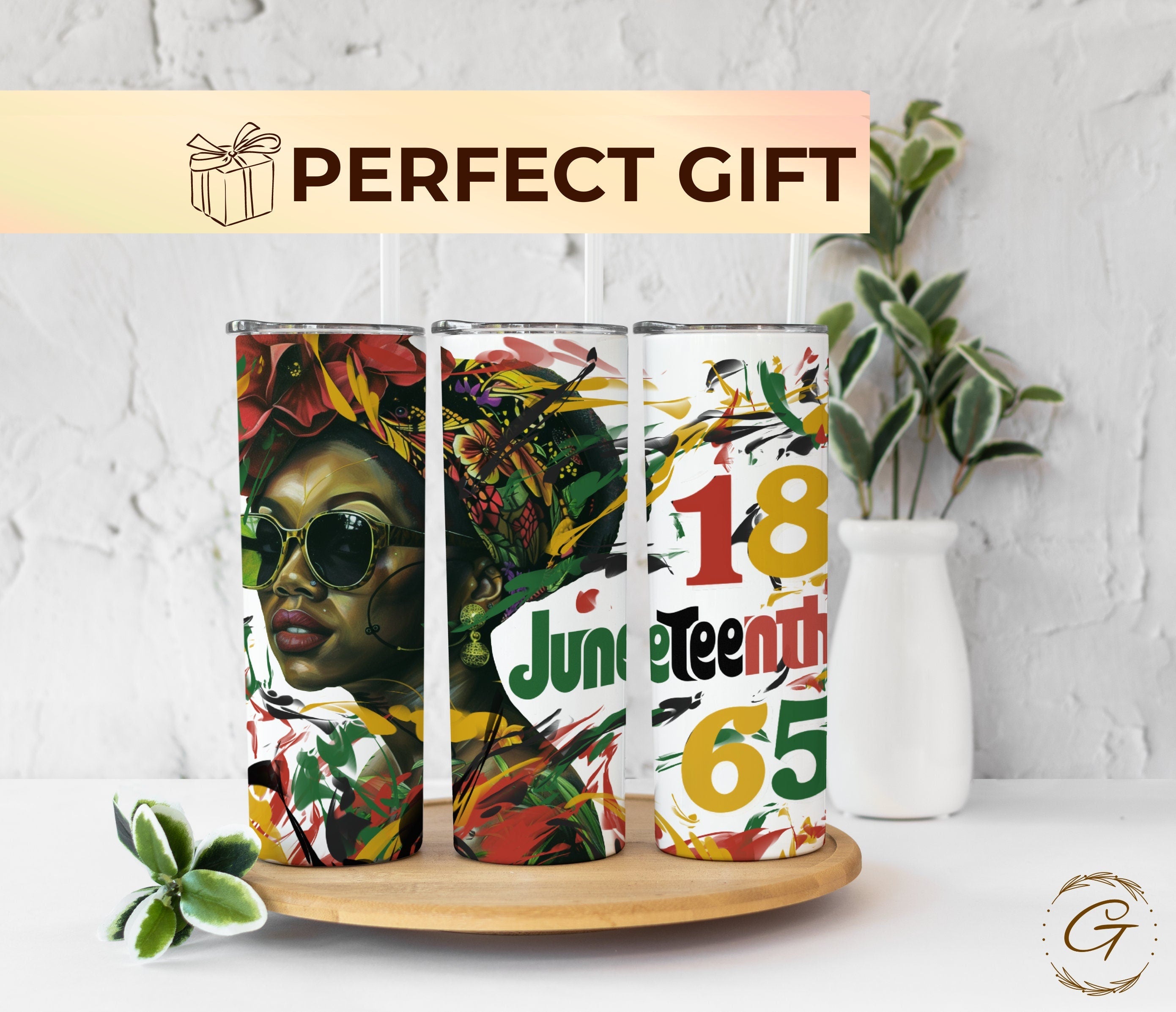 Juneteenth 1865: Skinny 20-oz Tumbler, Chic and Patriotic Meaningful Gift for Loved Ones, Celebrate Freedom, Perfect Gift for History Lovers