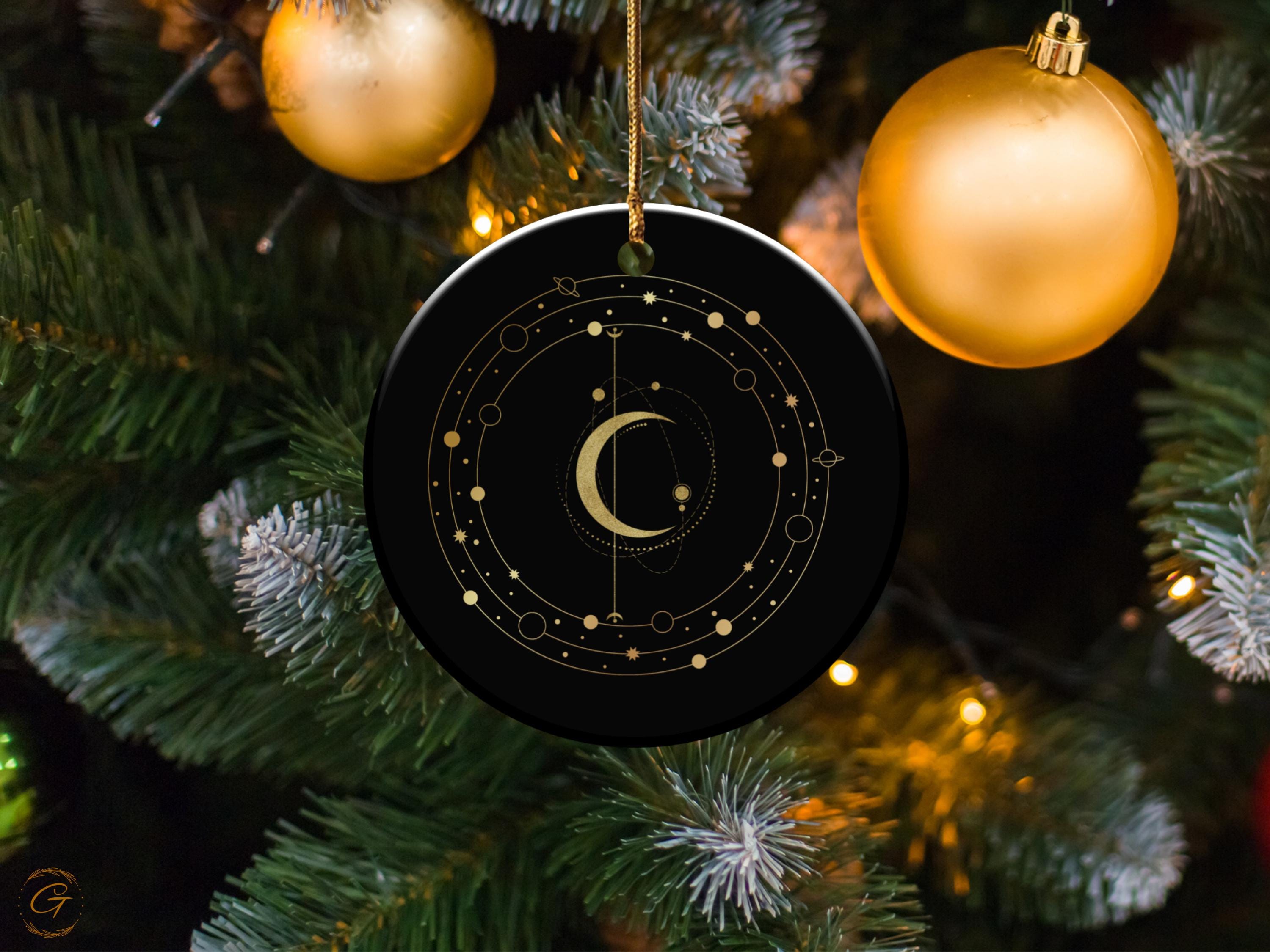Celestial Moon Phase Ornament, Astronomical Home Art Decor