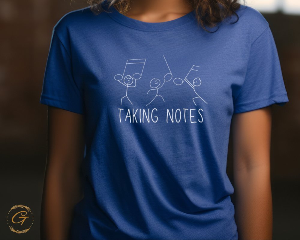 Taking Notes Blue Graphic Tee Shirt product