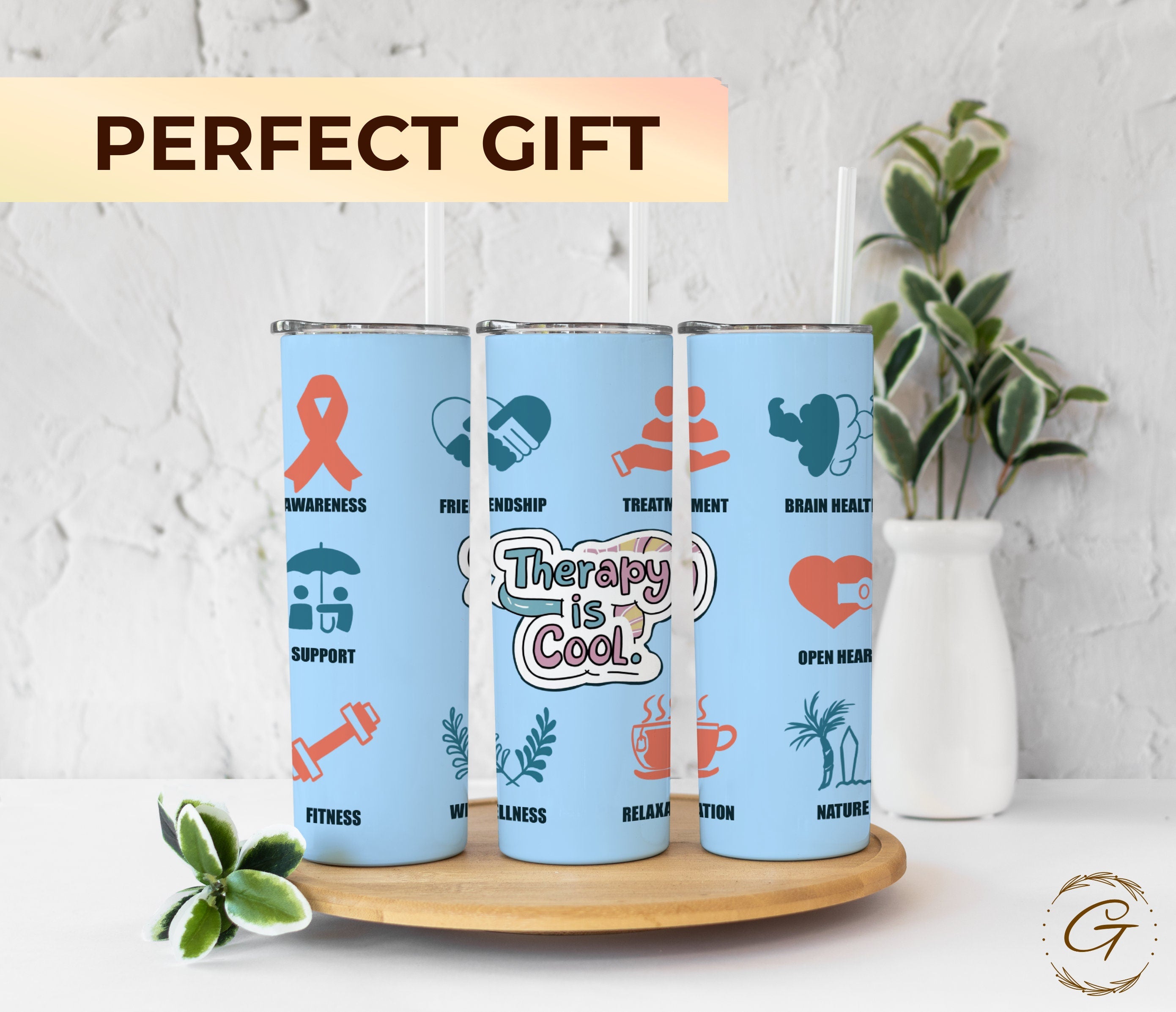 Therapy is Cool: Skinny Tumbler 20oz
