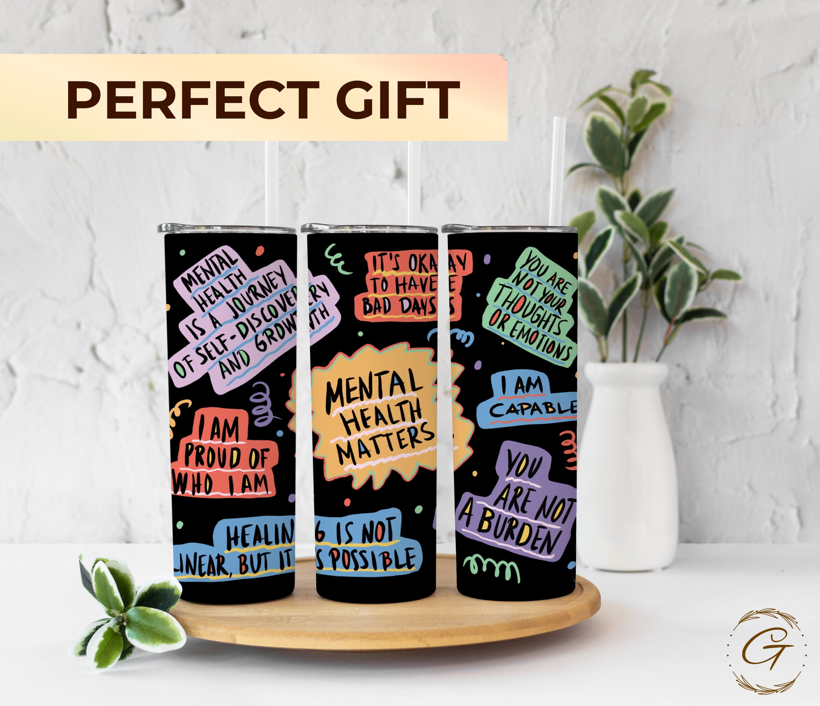 Mental Health Matters Tumbler 20oz Skinny