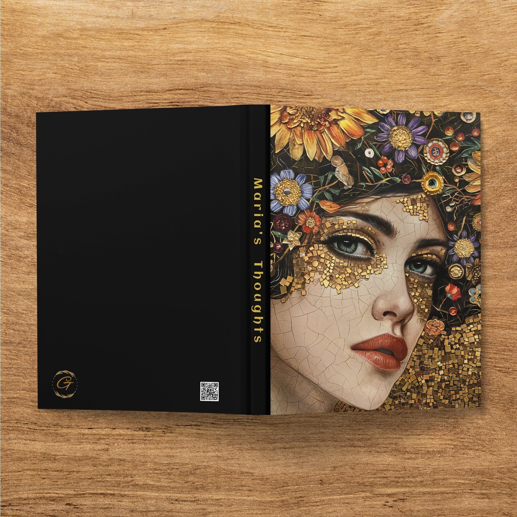 Artistic Floral Mosaic Woman's Notebook, Journal with Colorful Flower Design